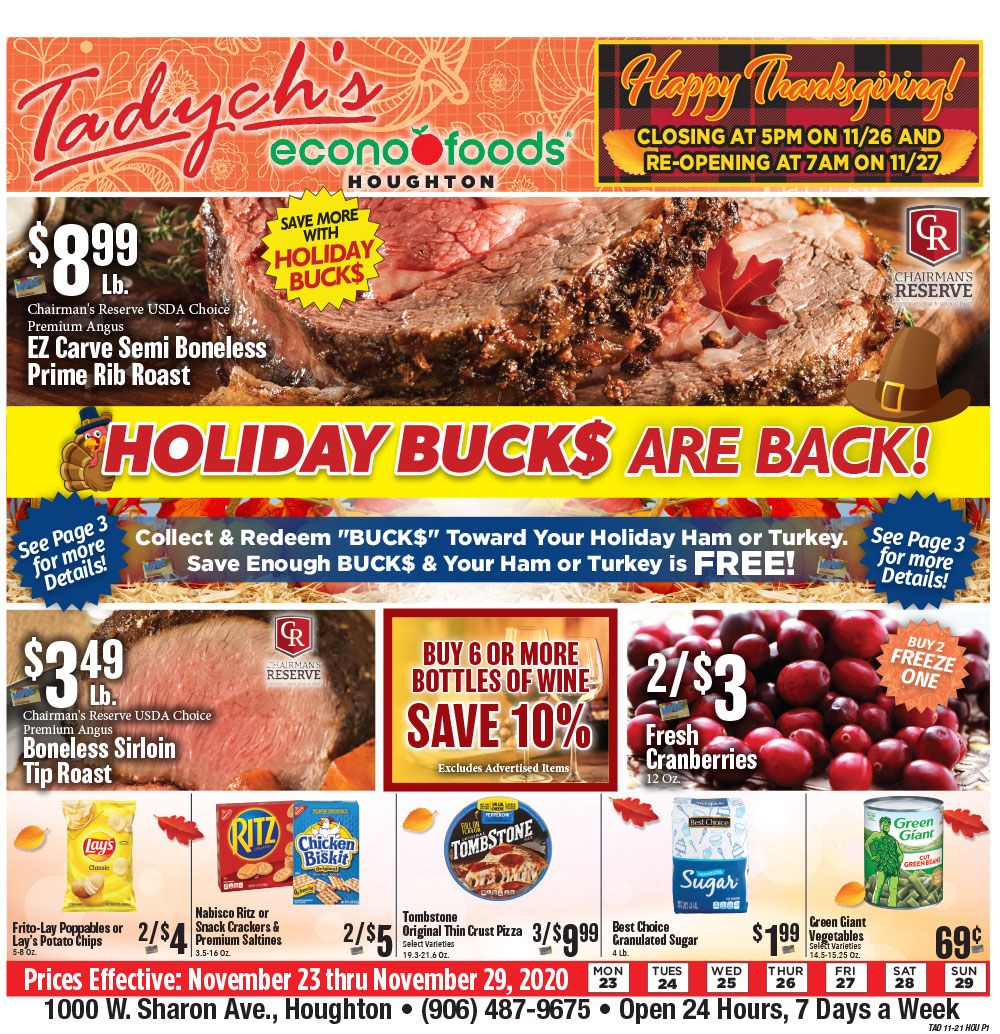 Tadych's Thanksgiving Weekly Ad Flyer November 23 to November 29, 2020