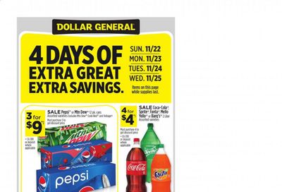 Dollar General (VA) Weekly Ad Flyer November 22 to November 28