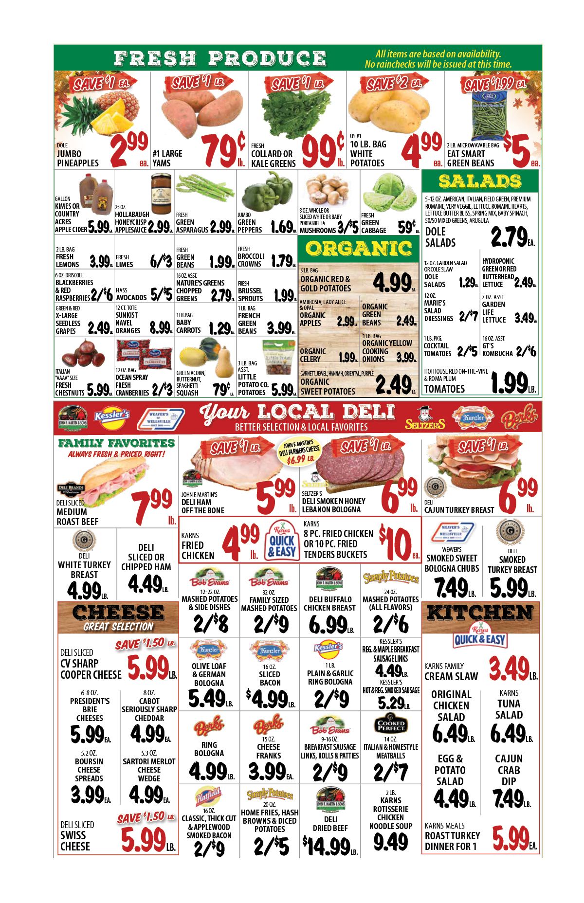 Karns Quality Foods Thanksgiving Weekly Ad Flyer November 24 to November 30, 2020