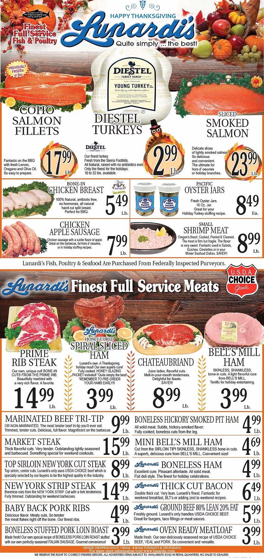 Lunardi's Thanksgiving Weekly Ad Flyer November 24 to November 30, 2020