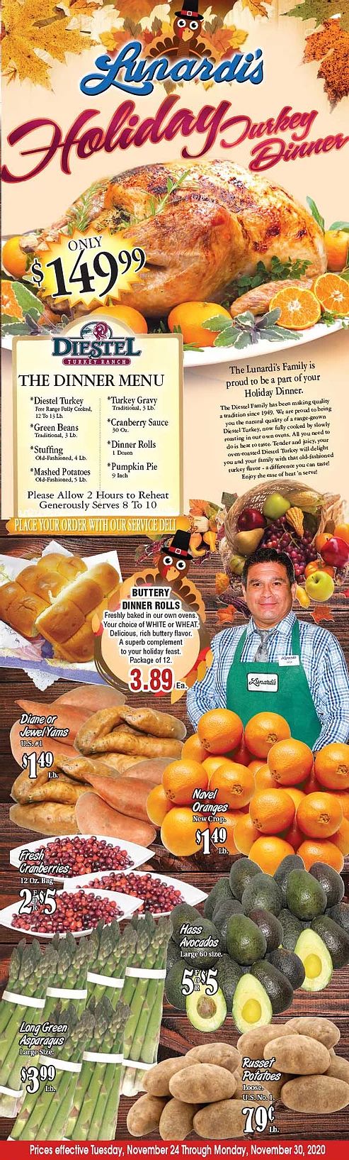 Lunardi's Thanksgiving Weekly Ad Flyer November 24 to November 30, 2020