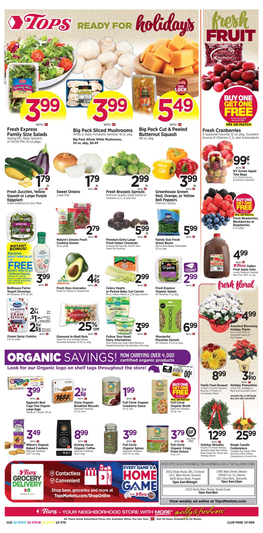 Tops Friendly Markets Thanksgiving Weekly Ad Flyer November 22 to November 28, 2020