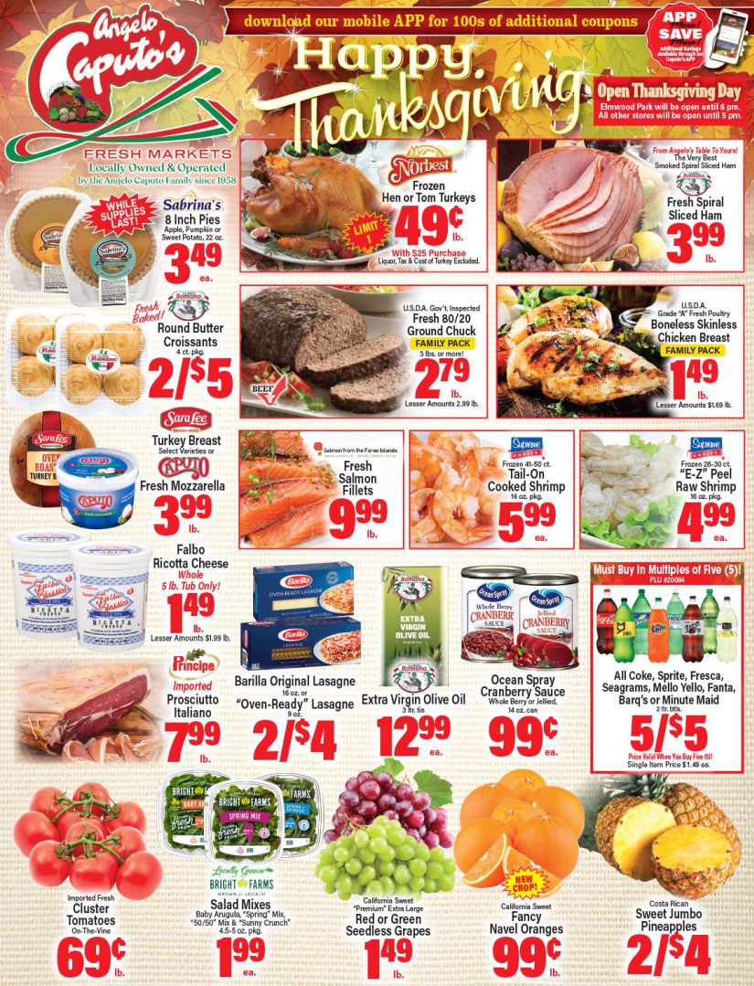 Angelo Caputo's Thanksgiving Ad Flyer November 25 to December 1, 2020