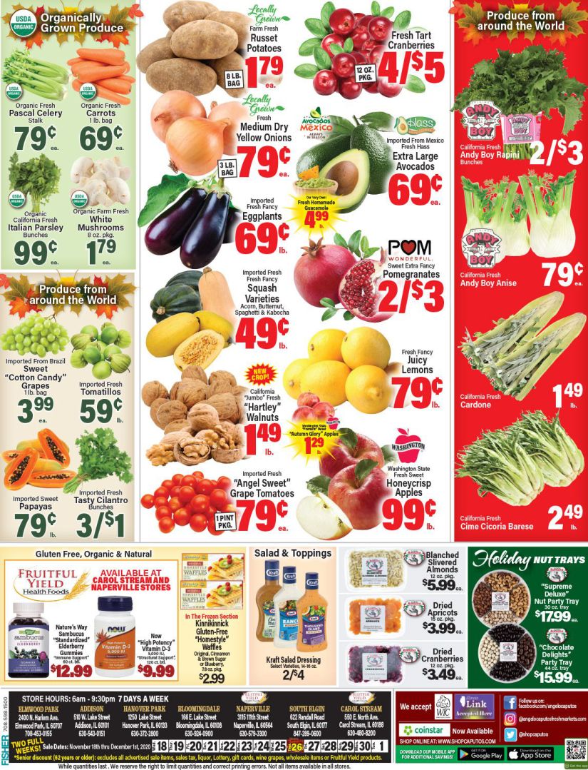 Angelo Caputo's Thanksgiving Ad Flyer November 25 to December 1, 2020
