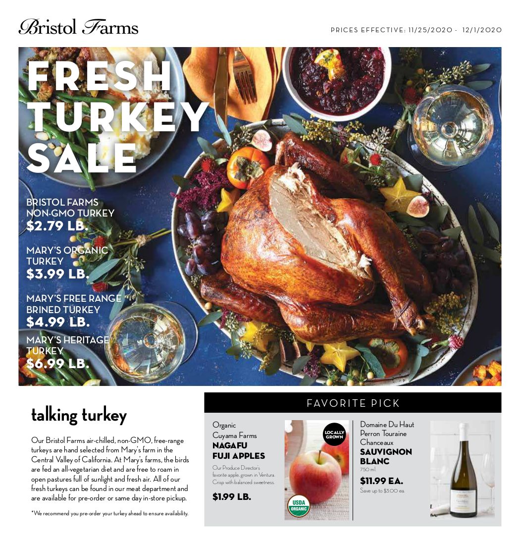Bristol Farms Thanksgiving Ad Flyer November 25 to December 1, 2020