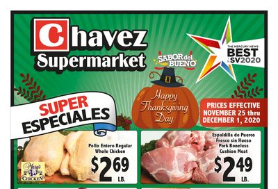 Chavez Thanksgiving Ad Flyer November 25 to December 1, 2020