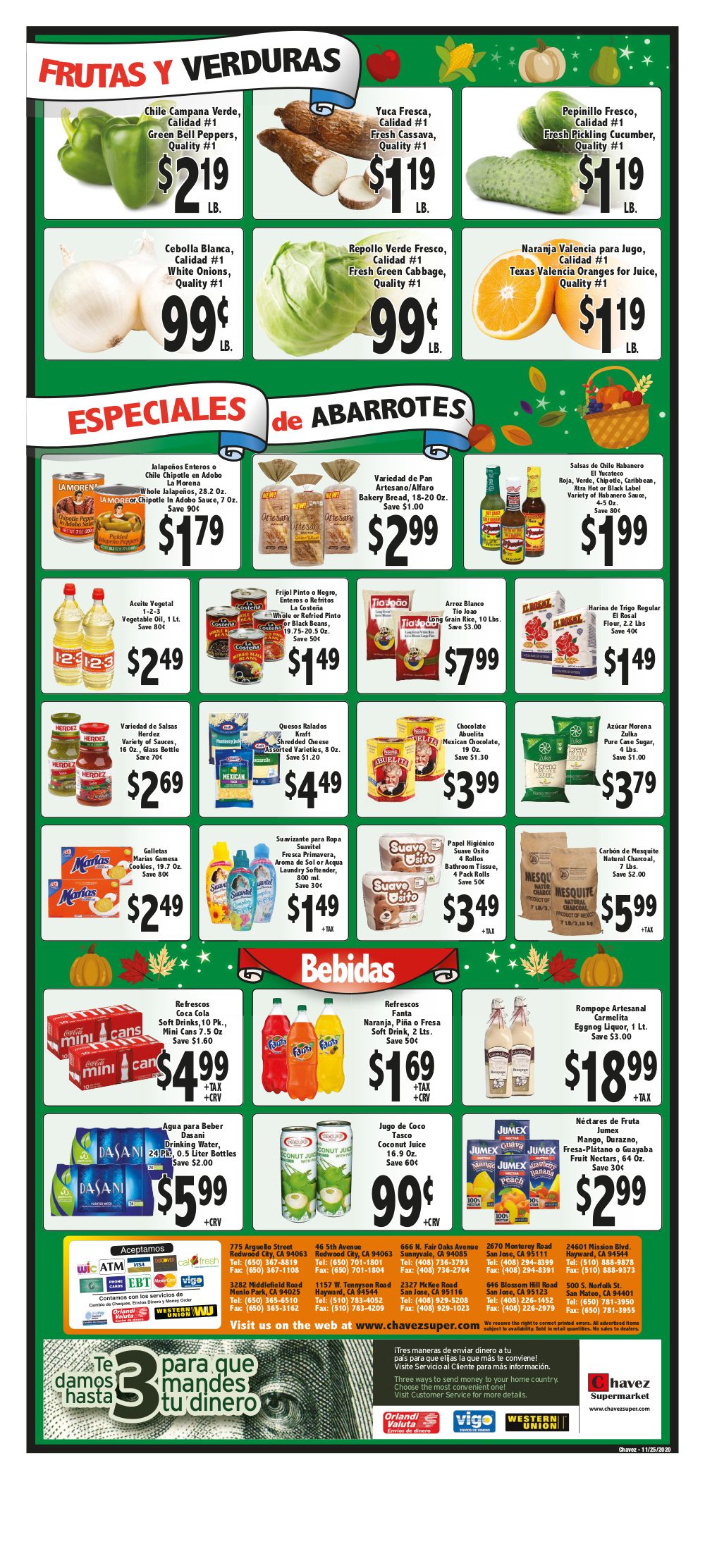Chavez Thanksgiving Ad Flyer November 25 to December 1, 2020