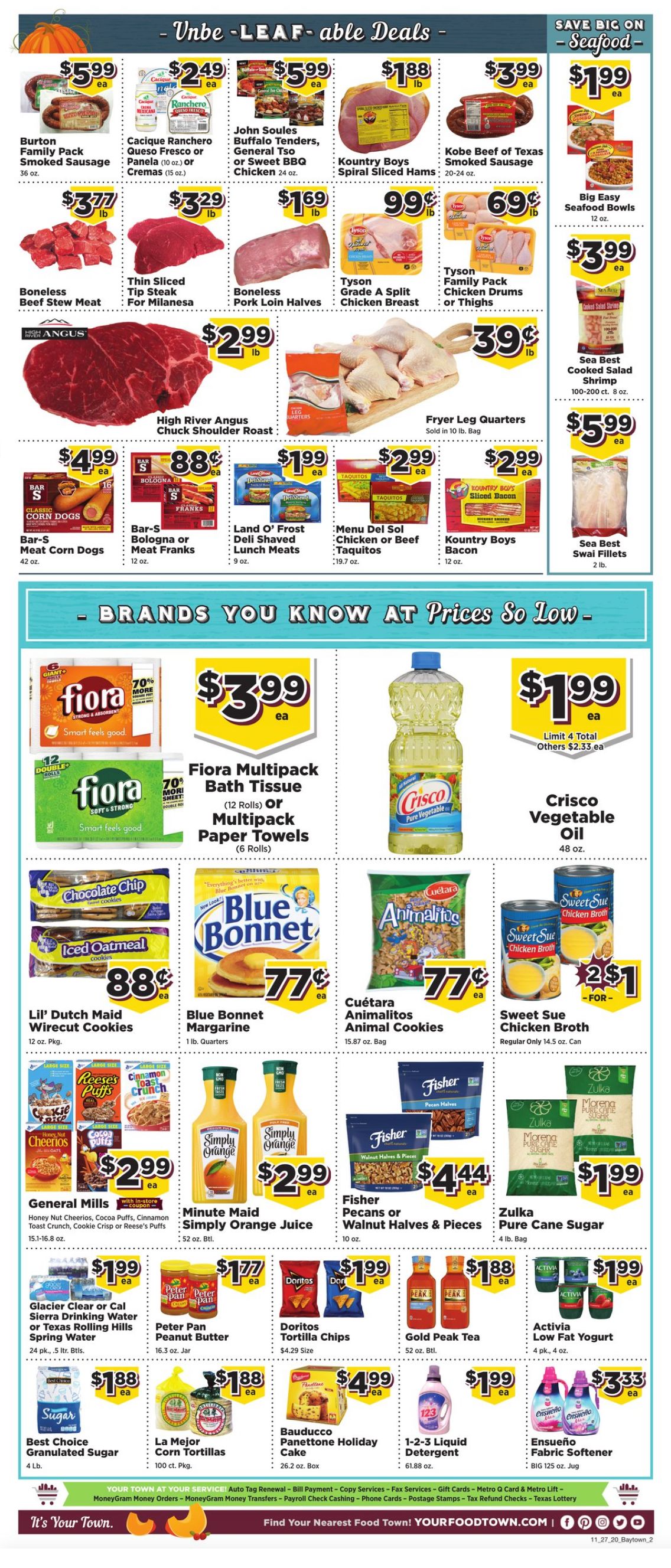 Food Town Thanksgiving Ad Flyer November 27 to December 2, 2020