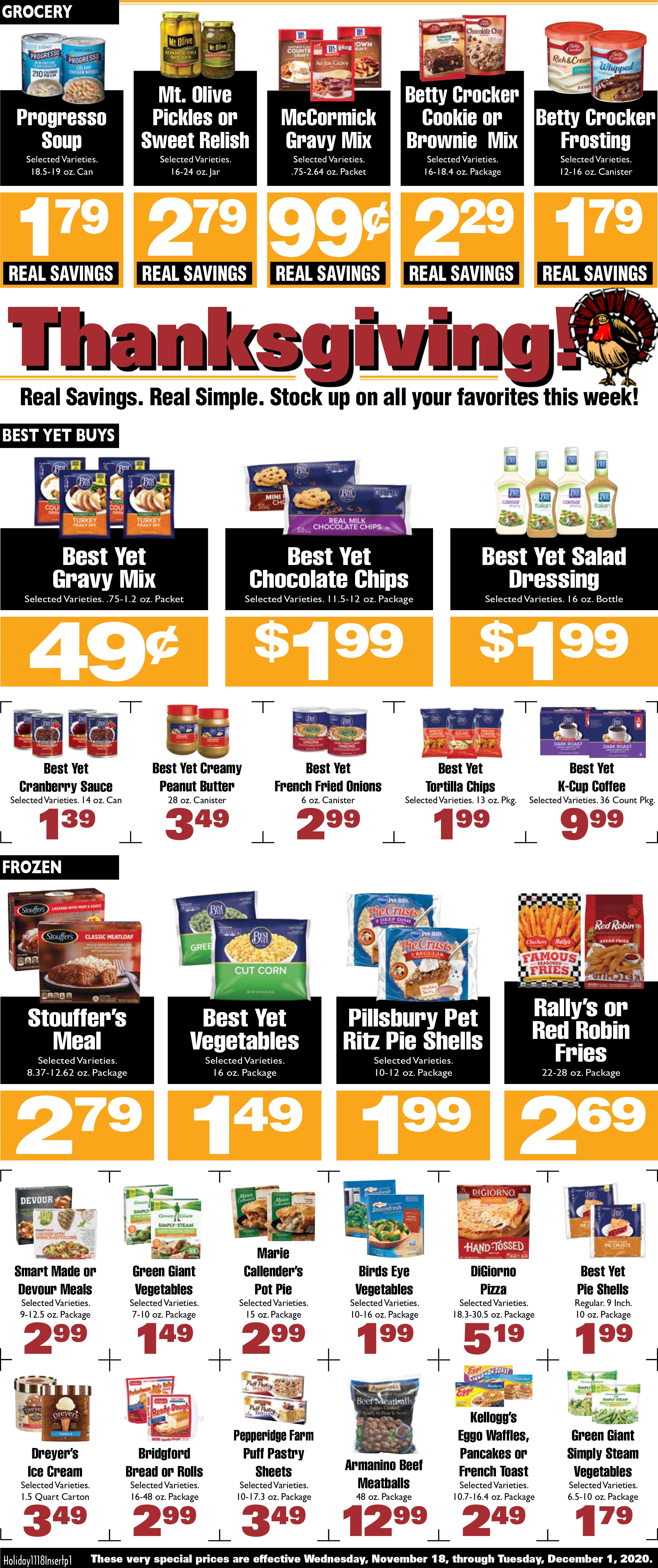 Holiday Market Thanksgiving Ad Flyer November 25 to December 1, 2020
