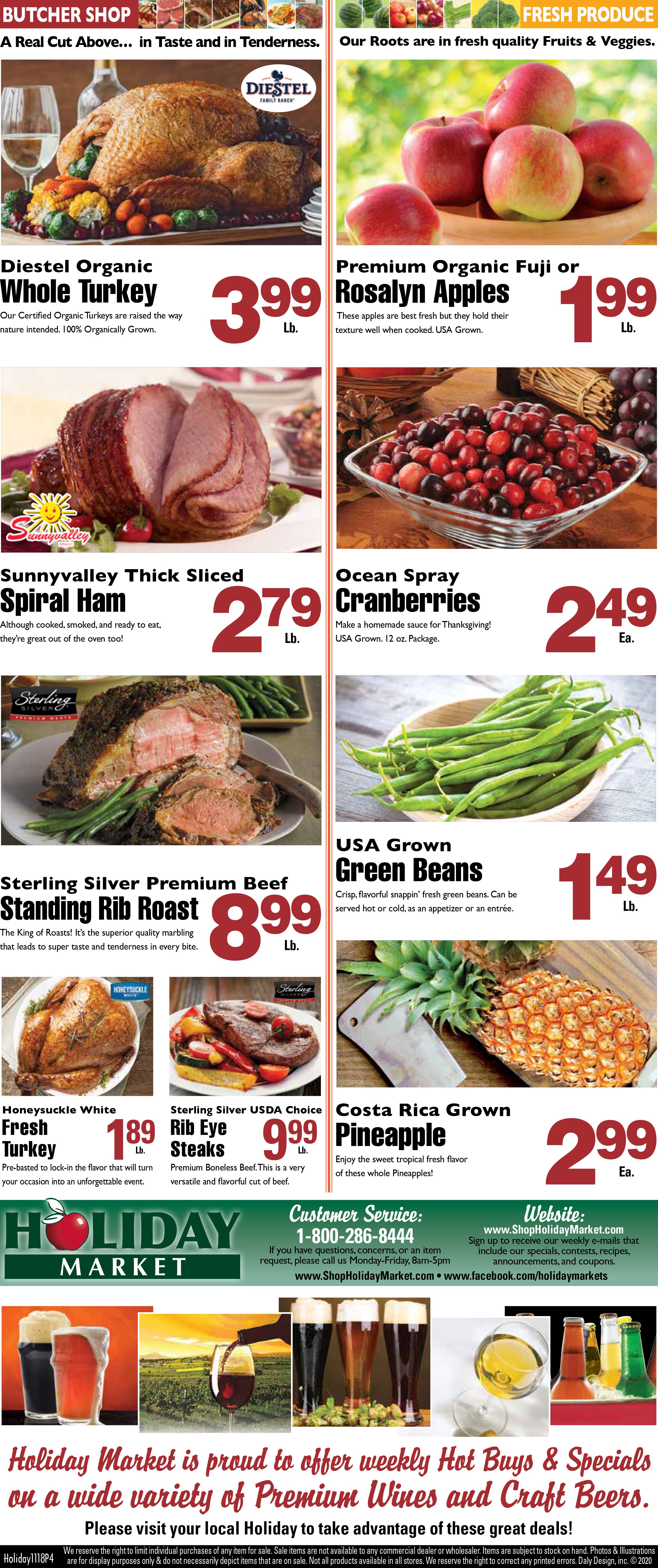 Holiday Market Thanksgiving Ad Flyer November 25 to December 1, 2020