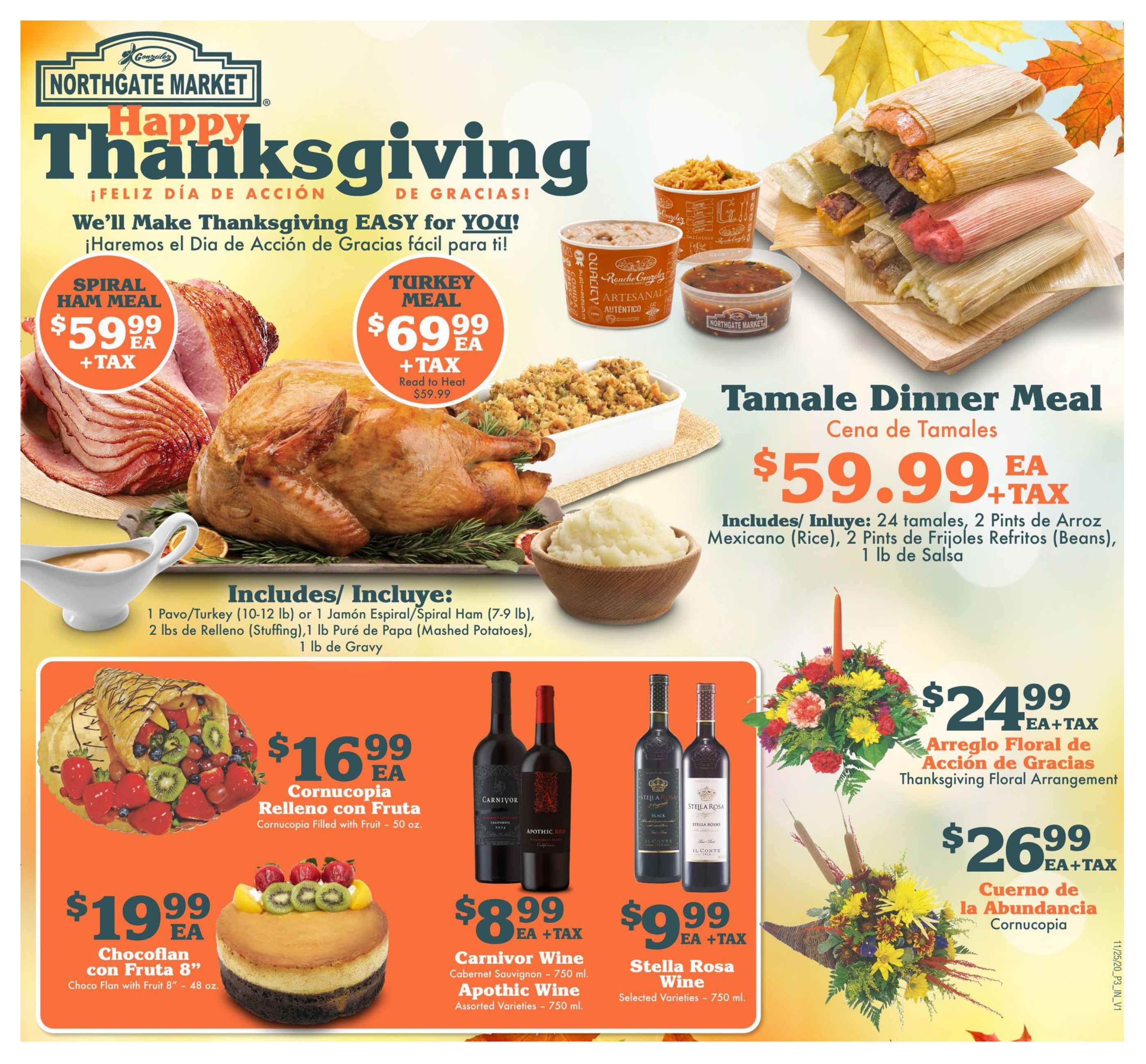 Northgate Market Thanksgiving Ad Flyer November 25 to December 1, 2020