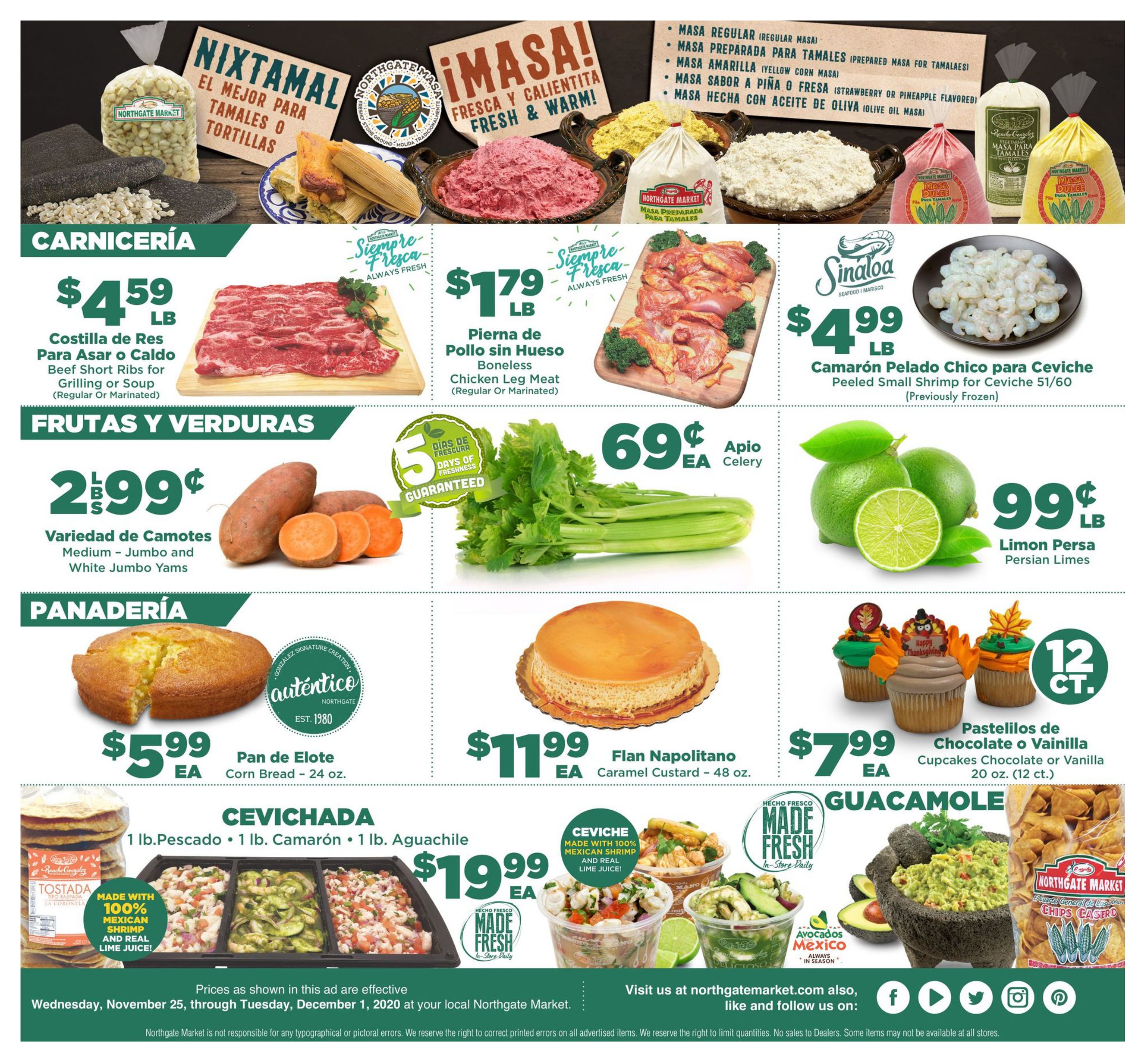 Northgate Market Thanksgiving Ad Flyer November 25 to December 1, 2020