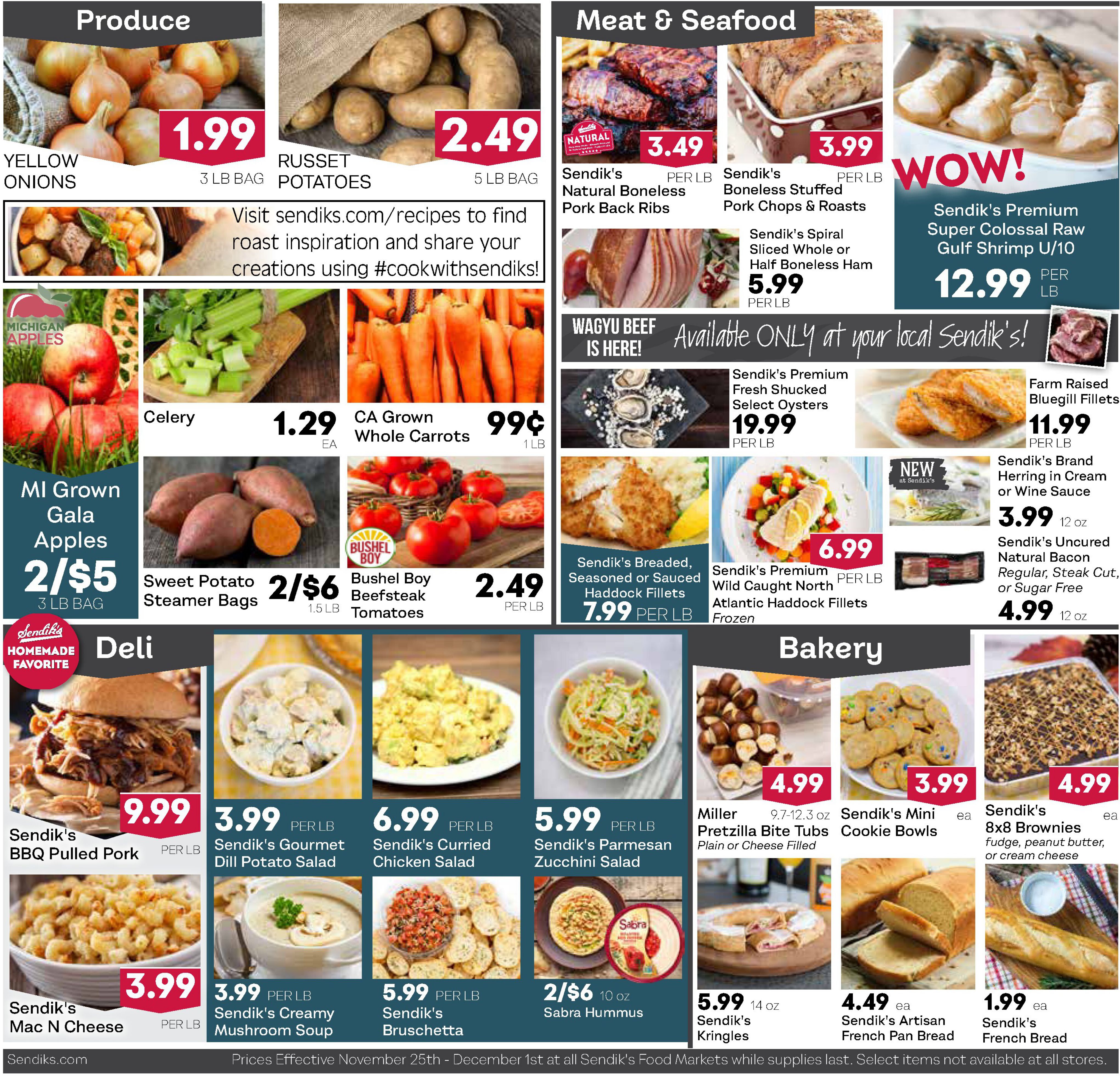 Sendik's Thanksgiving Ad Flyer November 25 to December 1, 2020