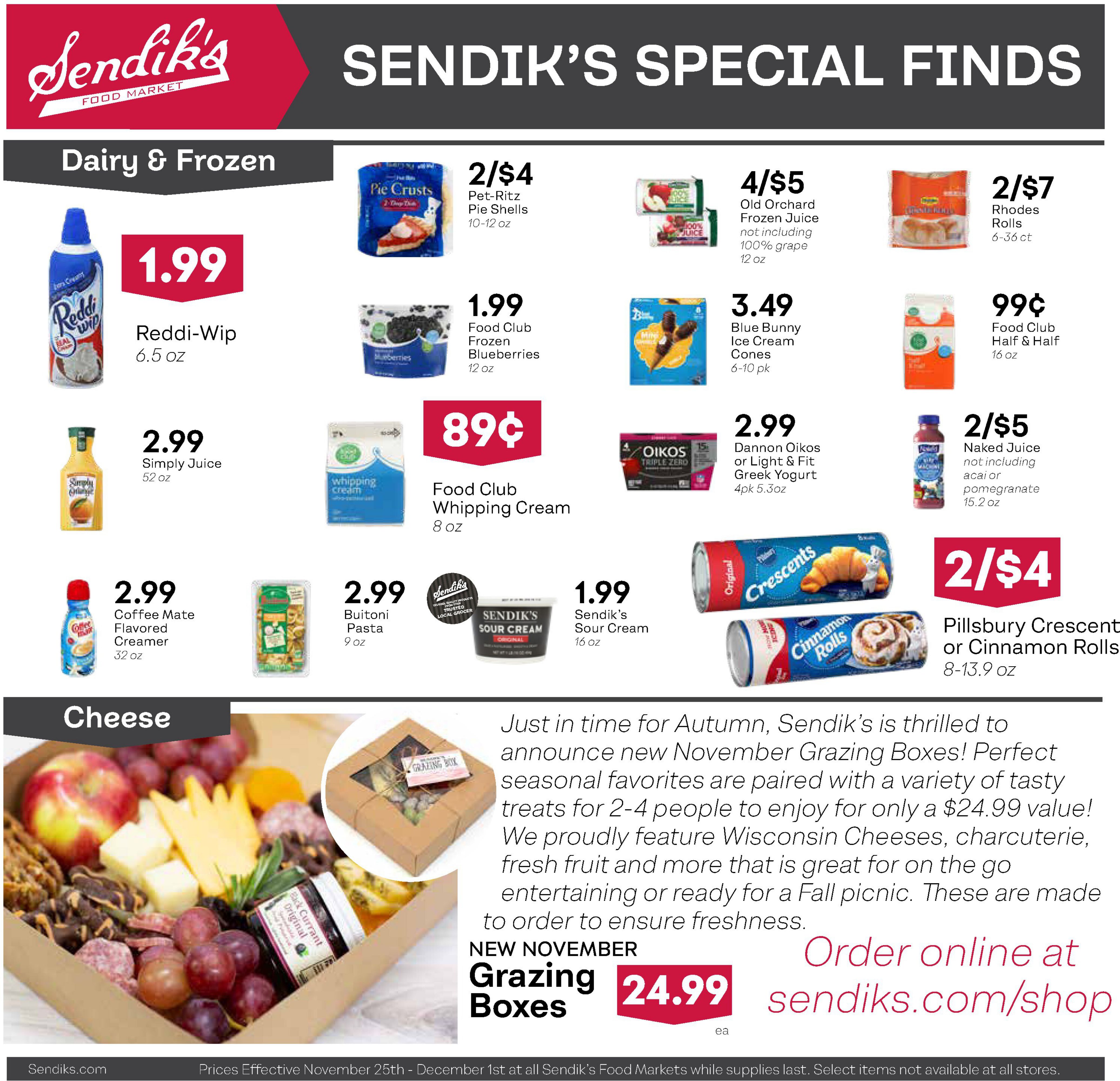 Sendik's Thanksgiving Ad Flyer November 25 to December 1, 2020