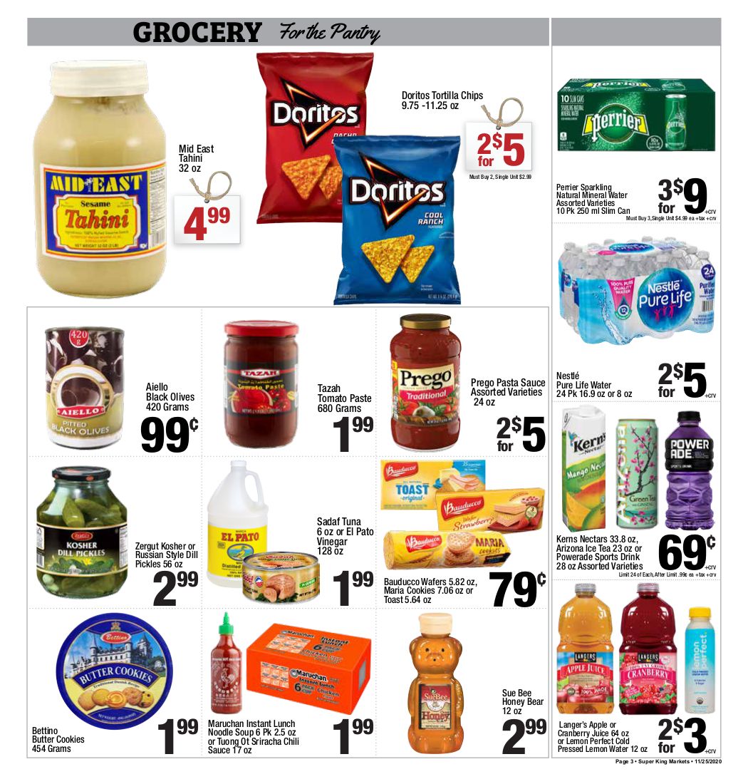 Super King Markets Thanksgiving Ad Flyer November 25 to December 1, 2020