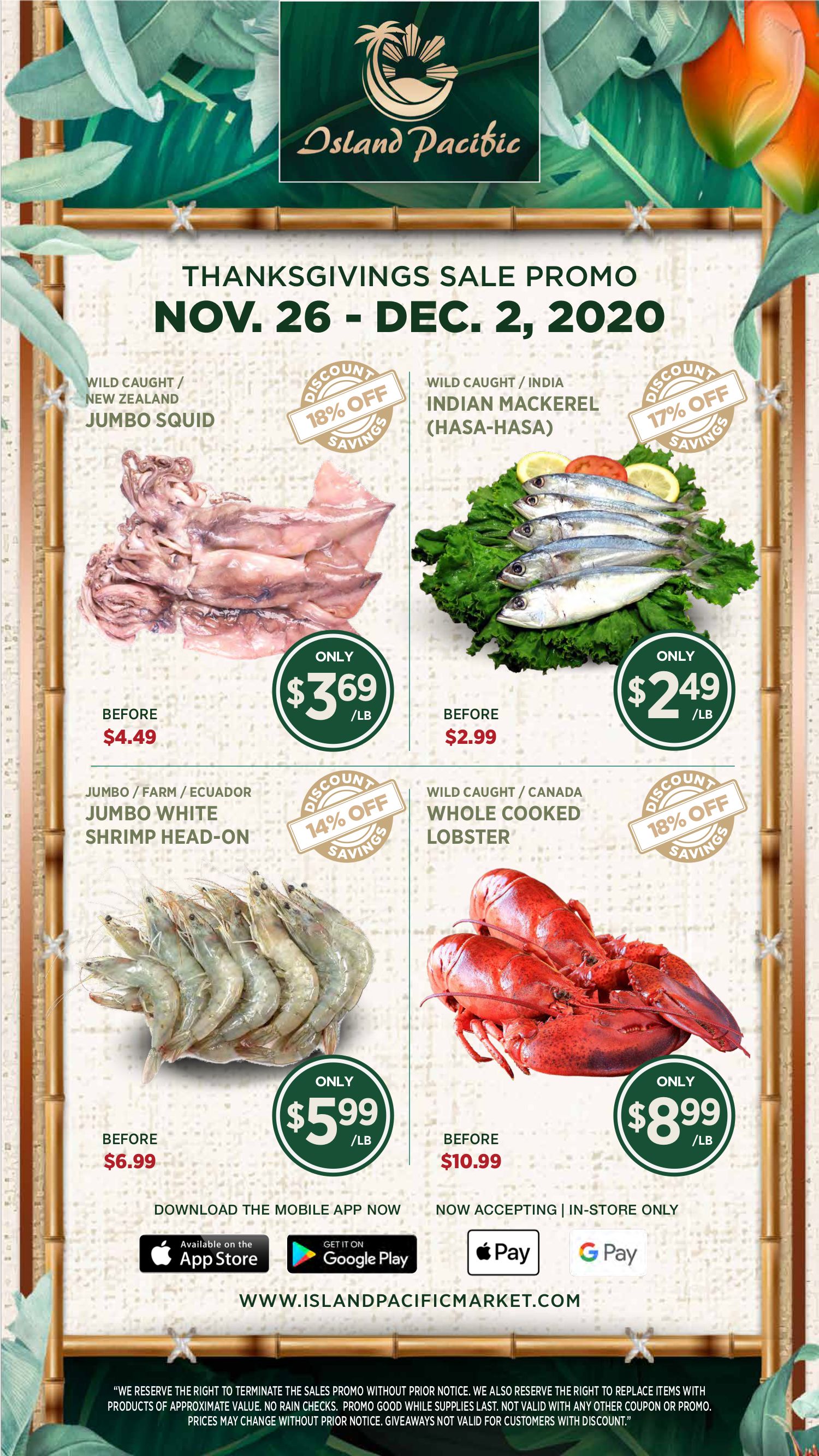 Island Pacific Thanksgiving Weekly Ad Flyer November 26 to December 2, 2020