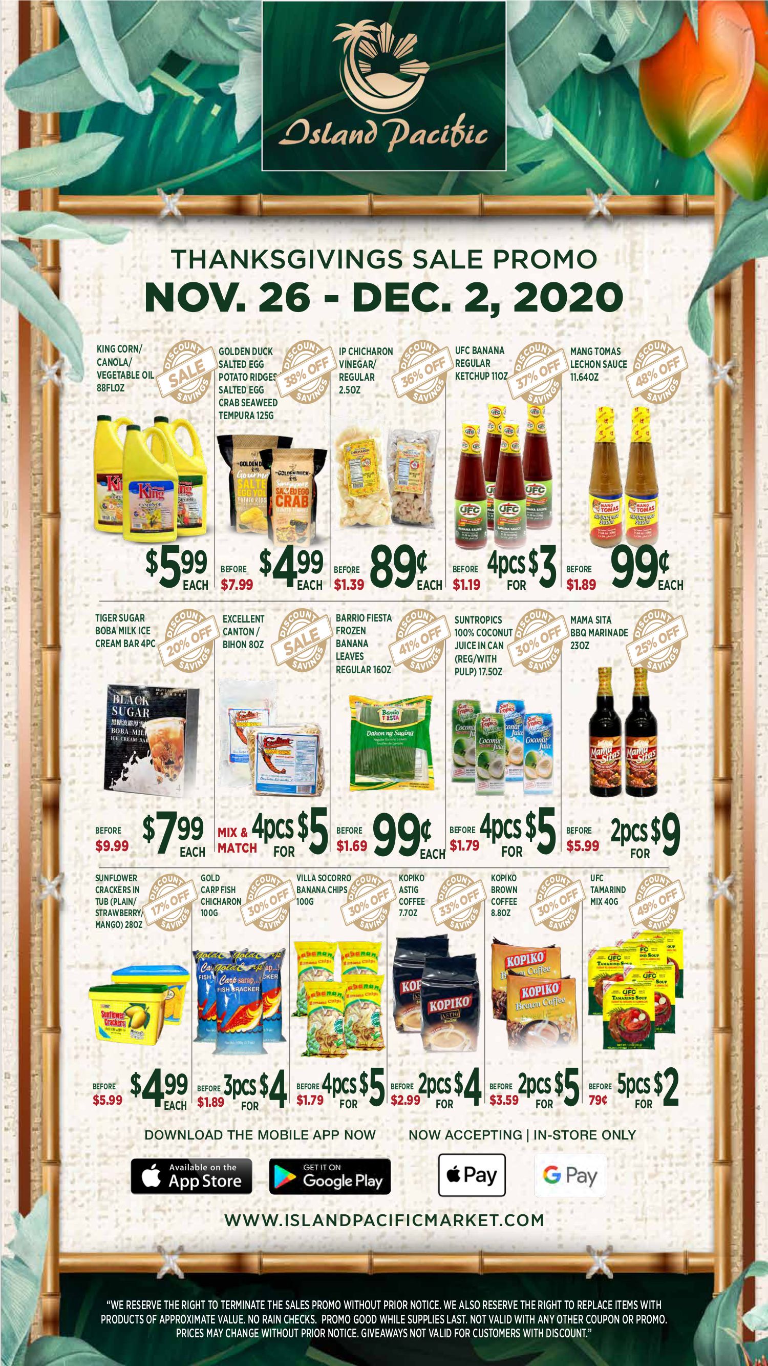 Island Pacific Thanksgiving Weekly Ad Flyer November 26 to December 2, 2020