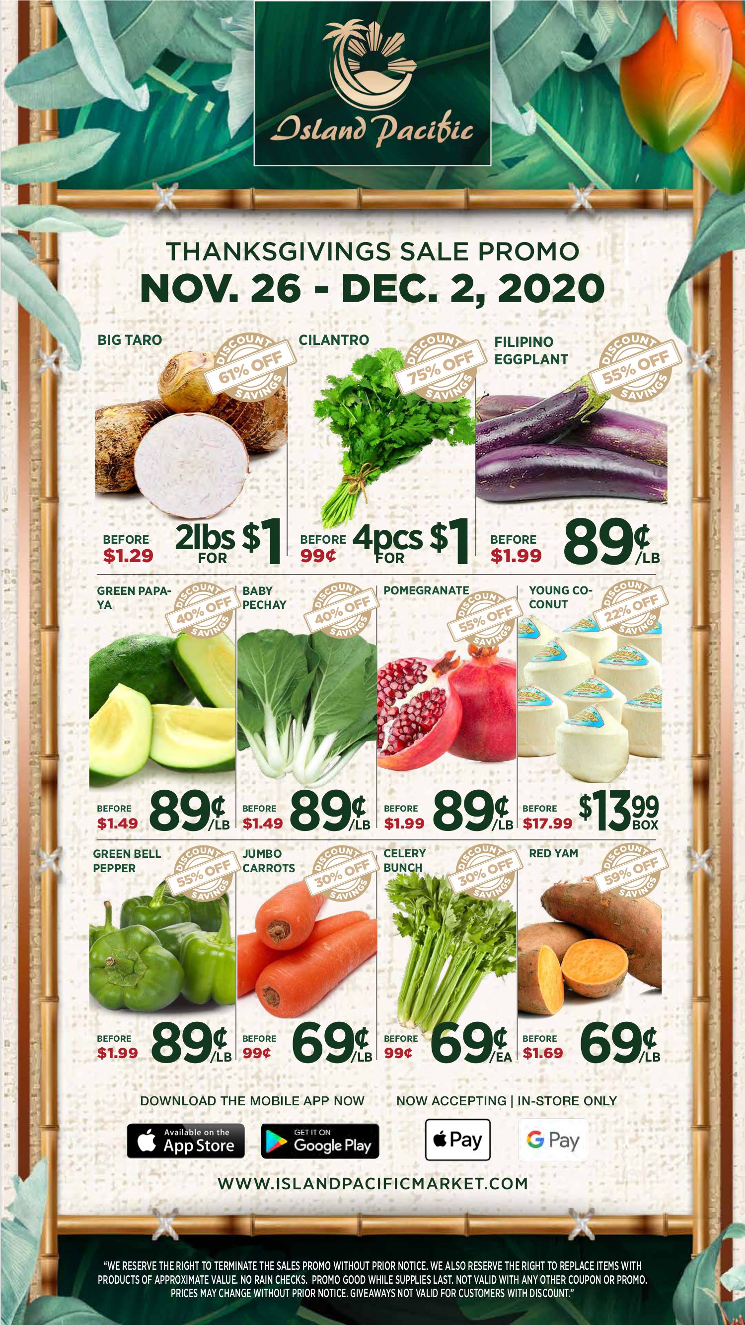 Island Pacific Thanksgiving Weekly Ad Flyer November 26 to December 2, 2020