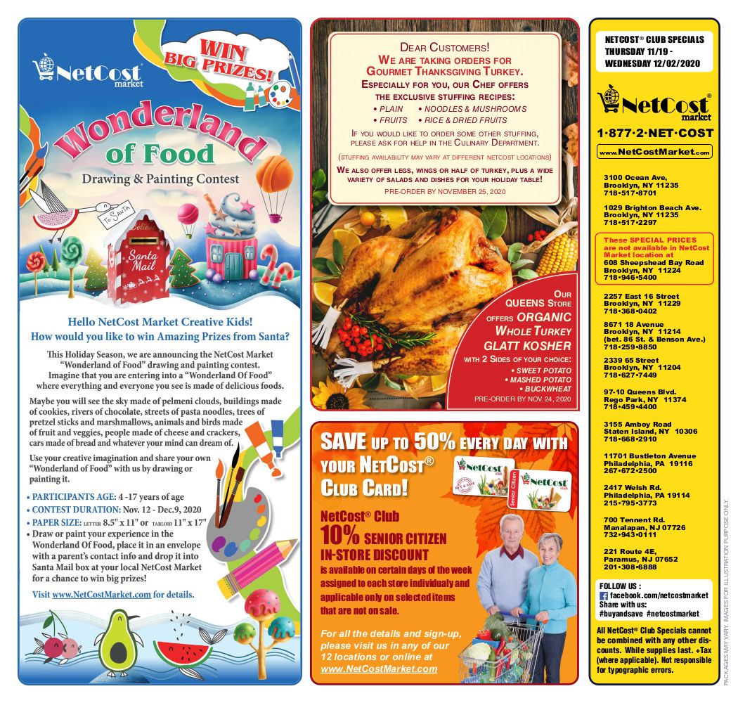 NetCost Thanksgiving Weekly Ad Flyer November 19 to December 2, 2020
