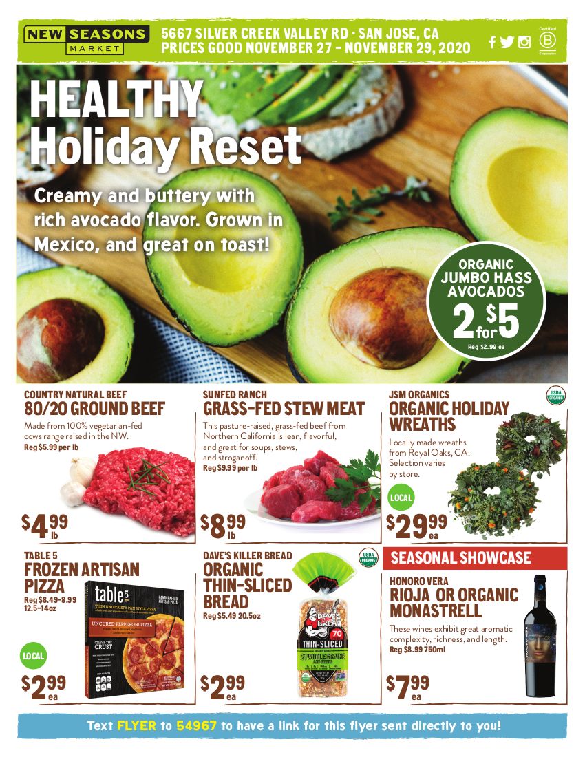 New Seasons Market (CA) 3 Day Sale Ad Flyer November 27 to November 29, 2020