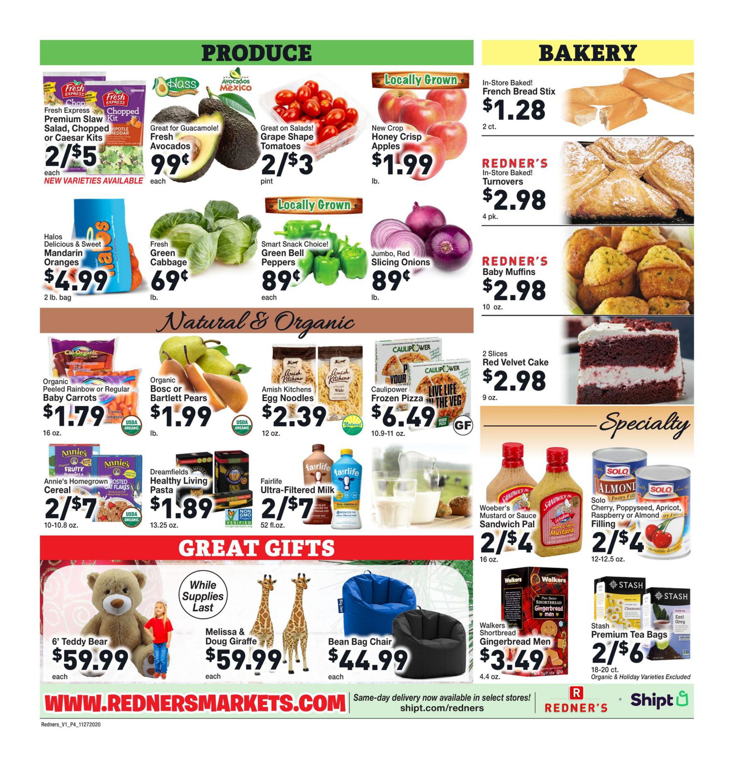 Redner's Markets Thanksgiving Weekly Ad Flyer November 26 to December 2, 2020