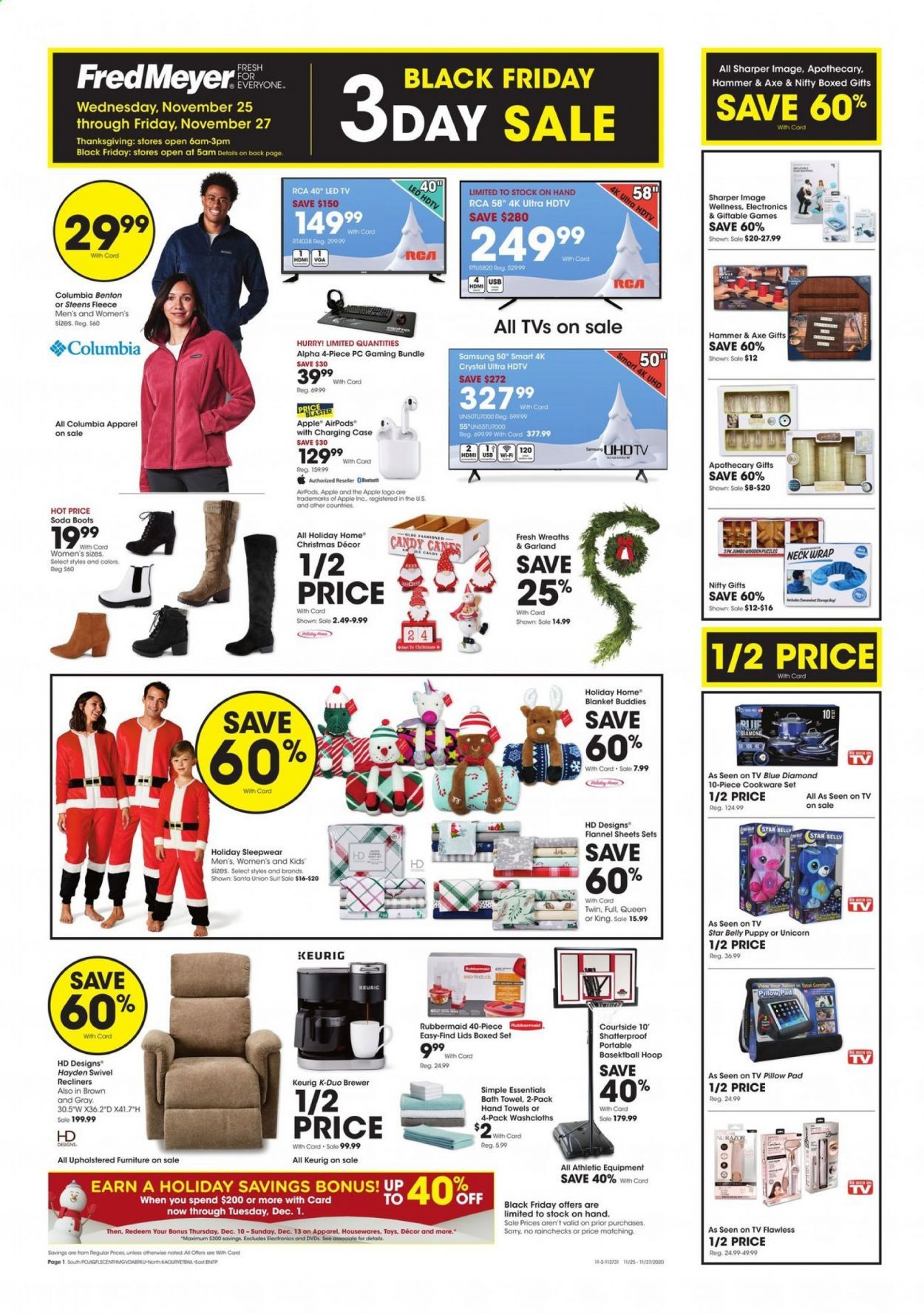 Fred Meyer (DC, DE, NJ, NY, PA, VA) Weekly Ad Flyer November 25 to November 27