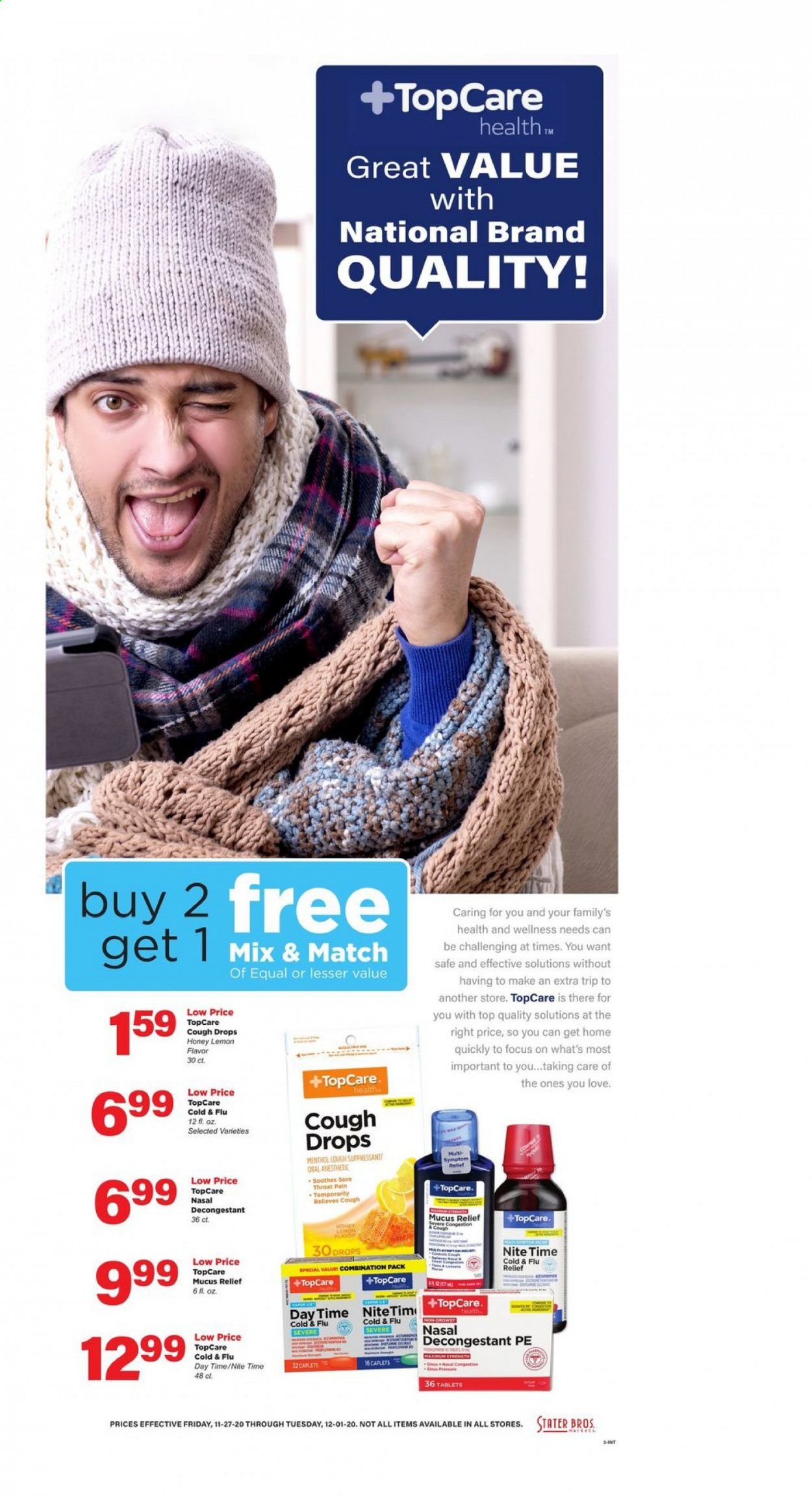 Stater Bros. Weekly Ad Flyer November 27 to December 1