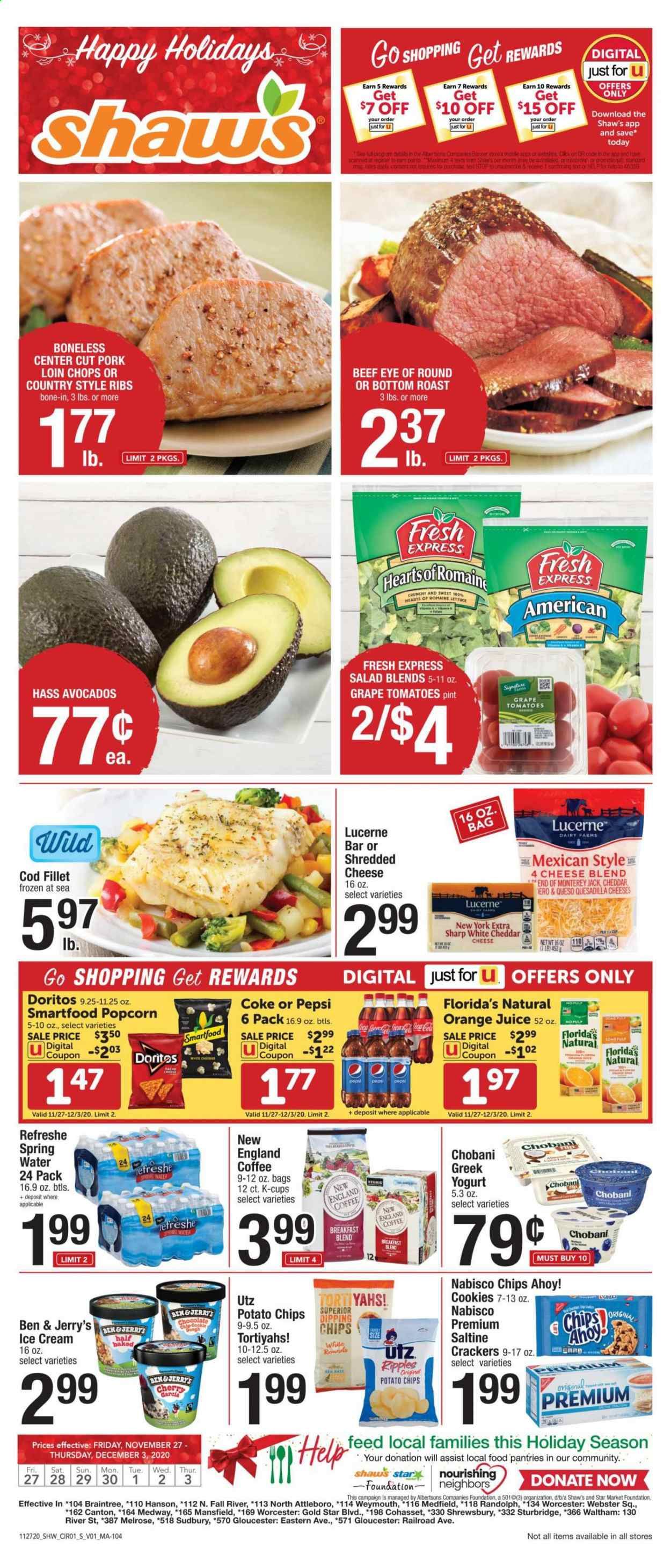 Shaw’s (MA, ME, NH, RI, VT) Weekly Ad Flyer November 27 to December 3