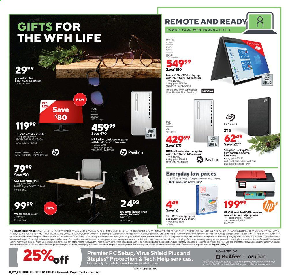 Staples Weekly Ad Flyer November 29 to December 5