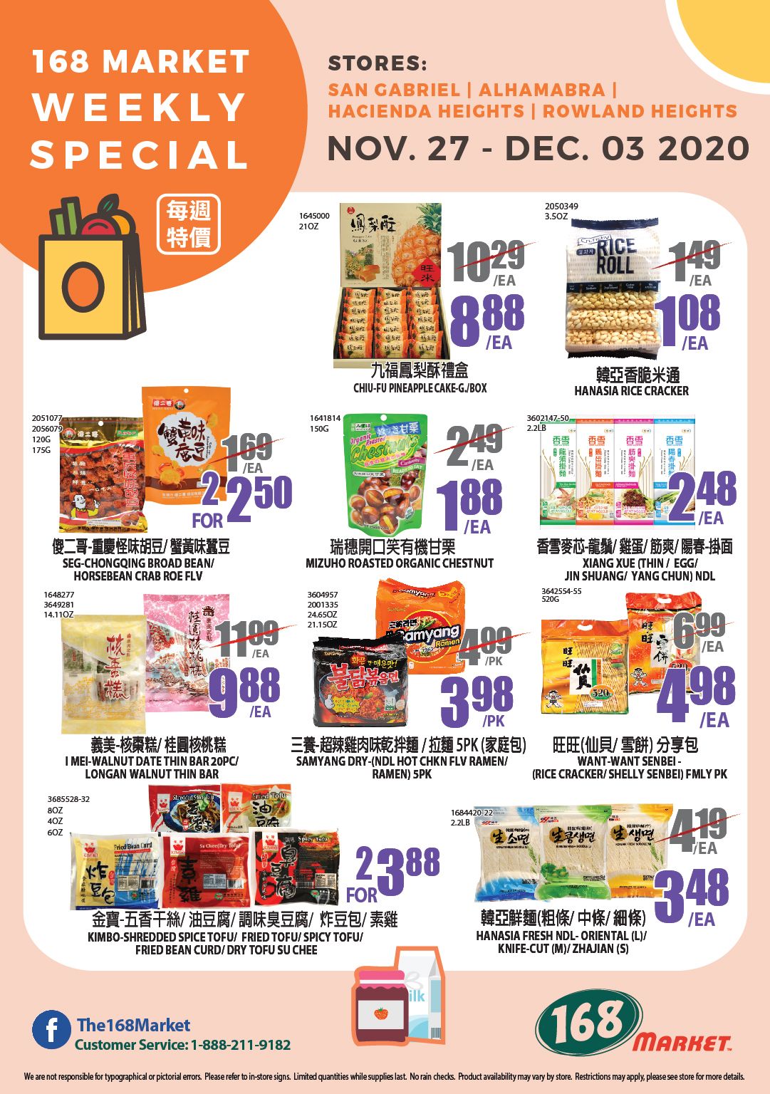 168 Market (CA) Weekly Ad Flyer November 27 to December 3, 2020