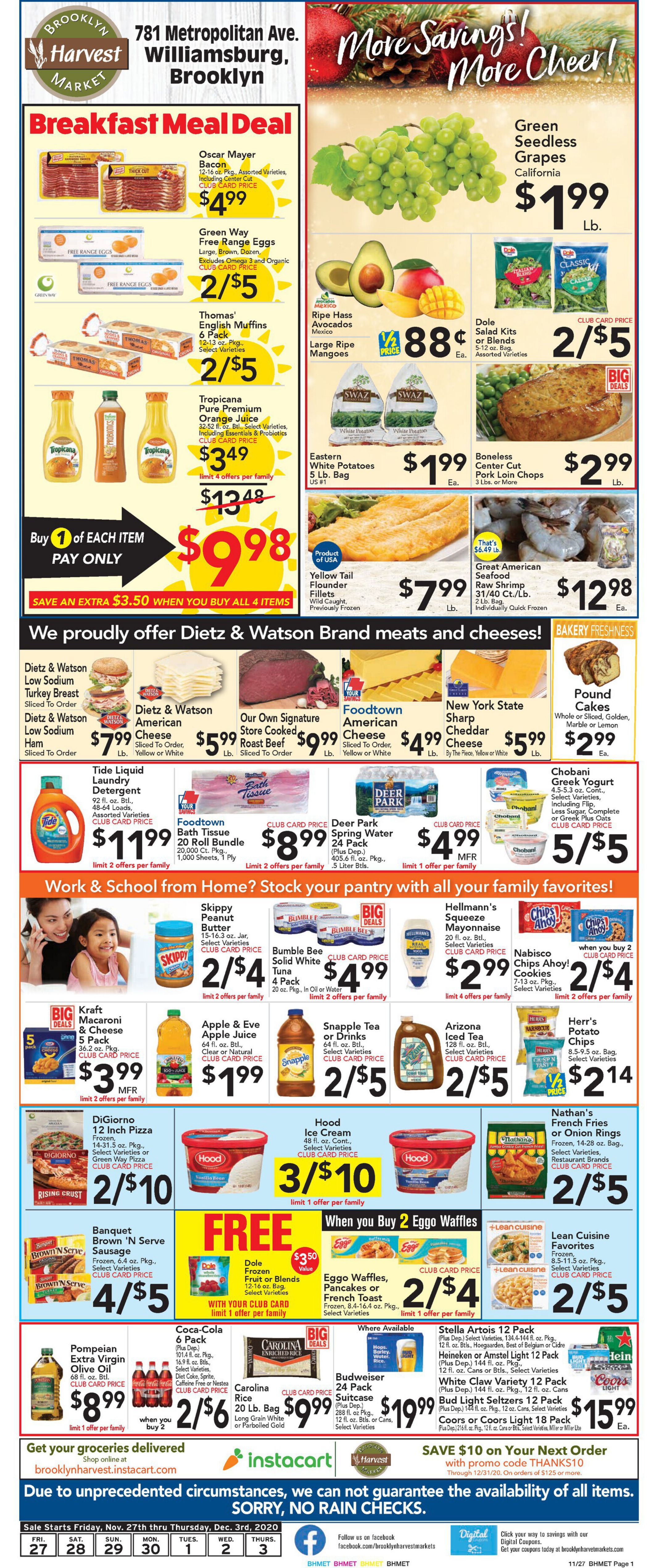 Brooklyn Harvest Market Weekly Ad Flyer November 27 to December 3, 2020