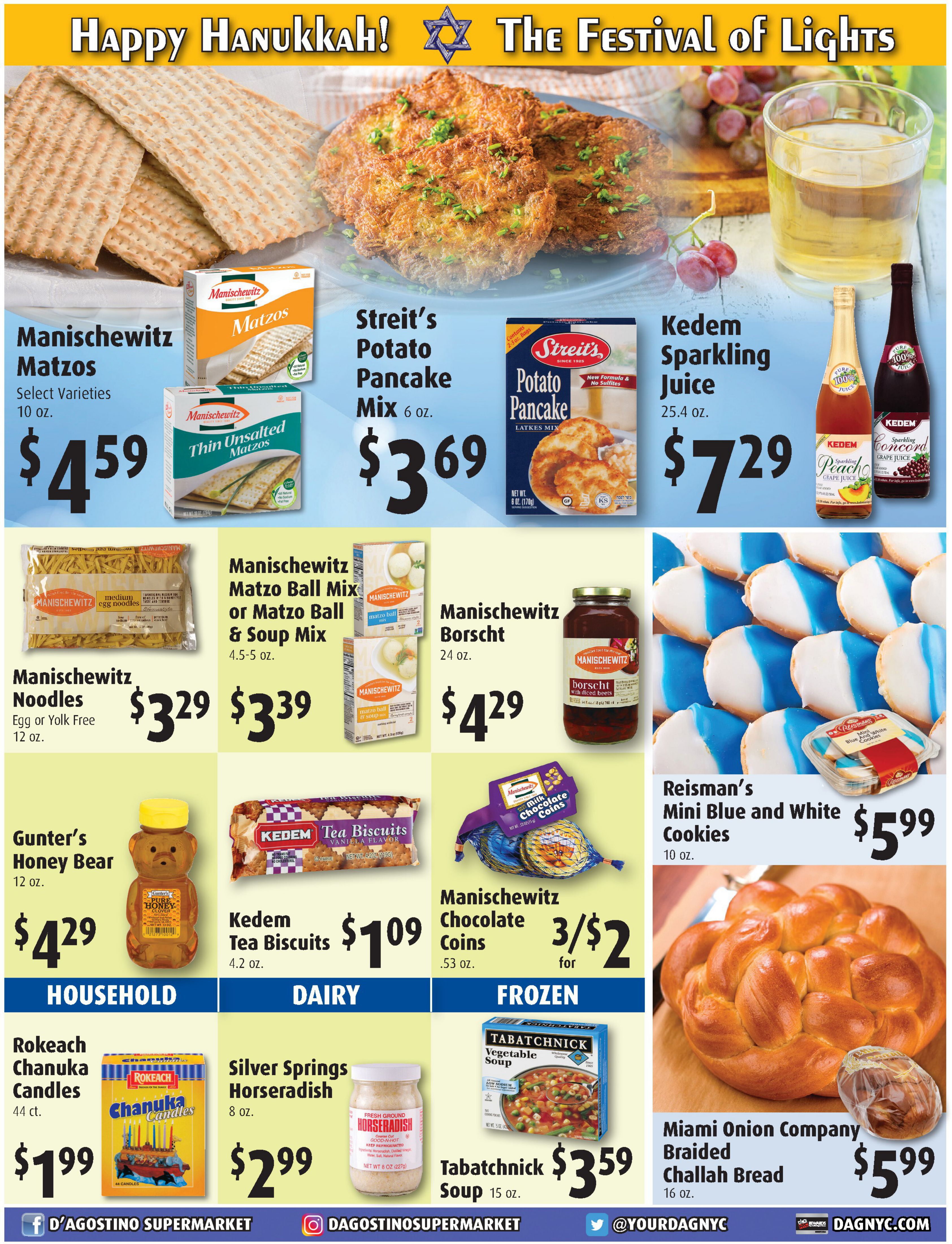 D'Agostino Hanukkah Special Ad Flyer November 27 to December 17, 2020