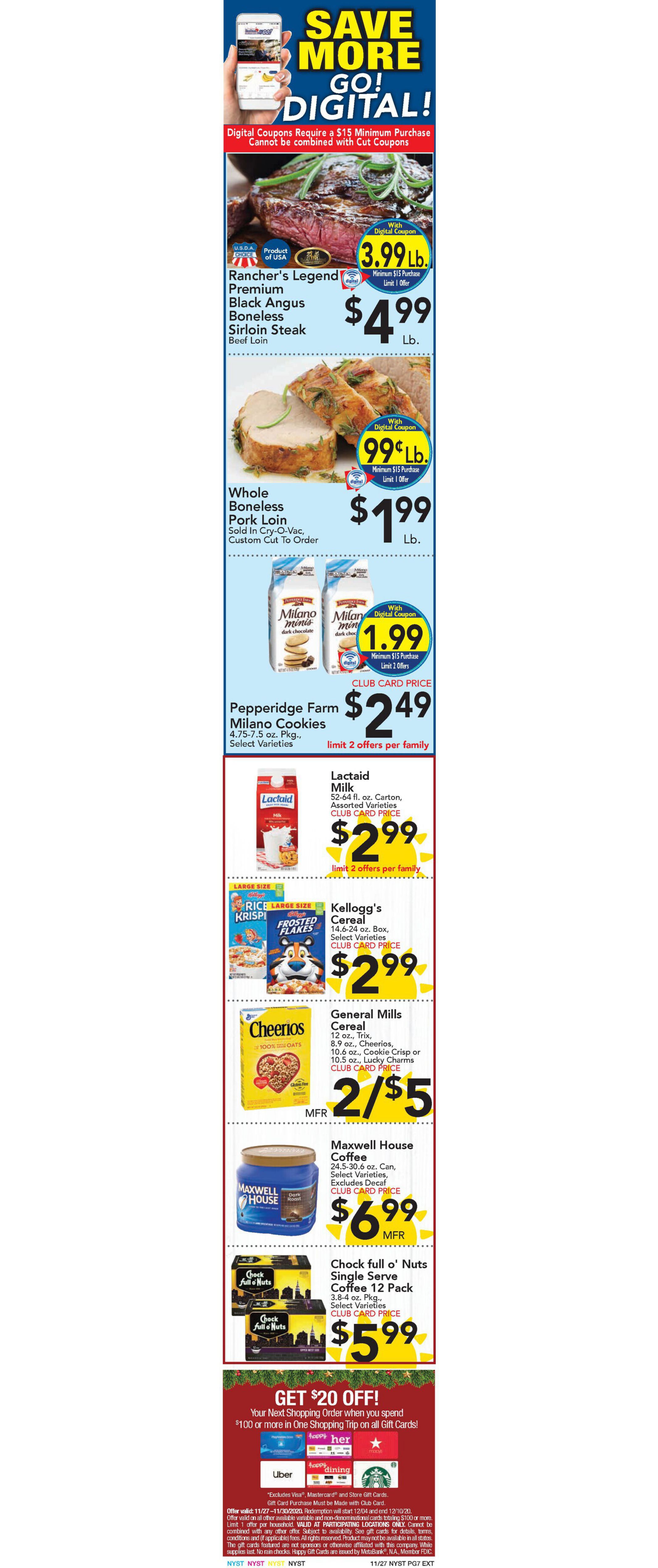 Foodtown Weekly Ad Flyer November 27 to December 3, 2020
