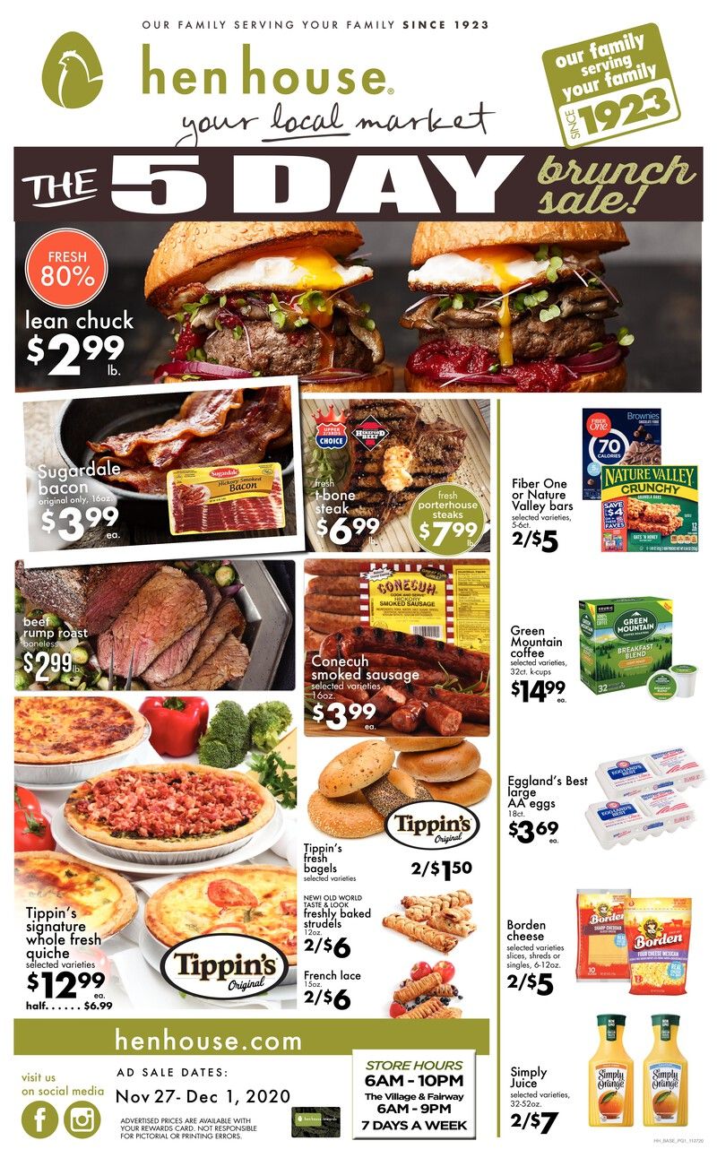 Hen House 5 Day Sale Ad Flyer November 27 to December 1, 2020