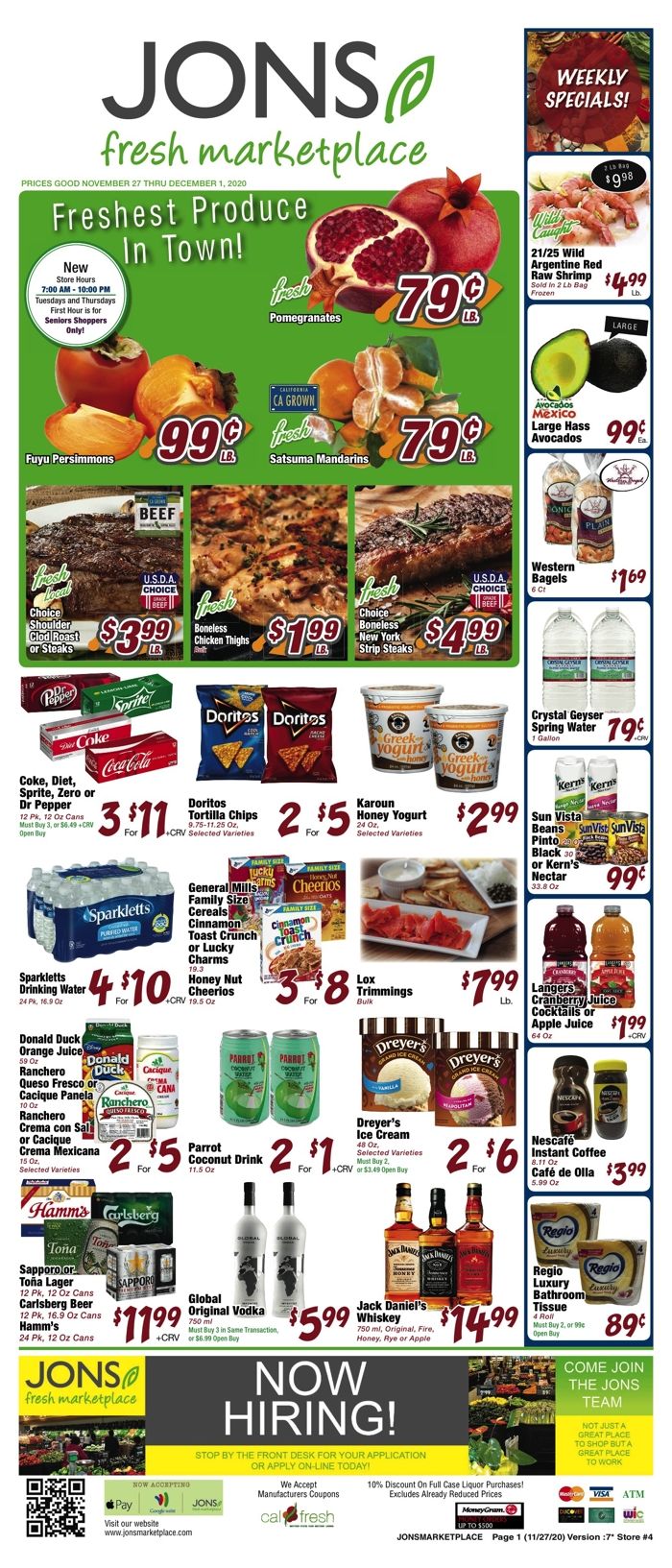 JONS Fresh Marketplace 5 Day Sale Ad Flyer November 27 to December 1, 2020