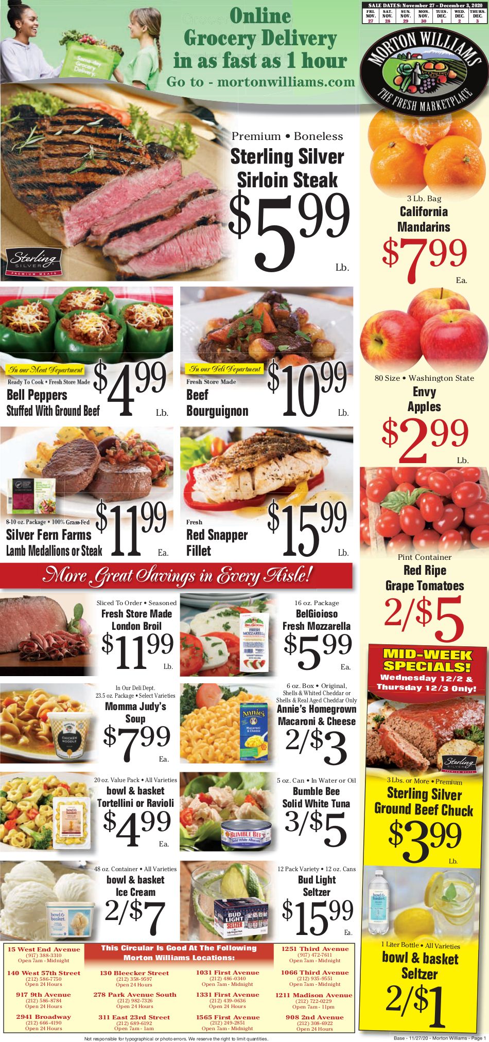Morton Williams Weekly Ad Flyer November 27 to December 3, 2020