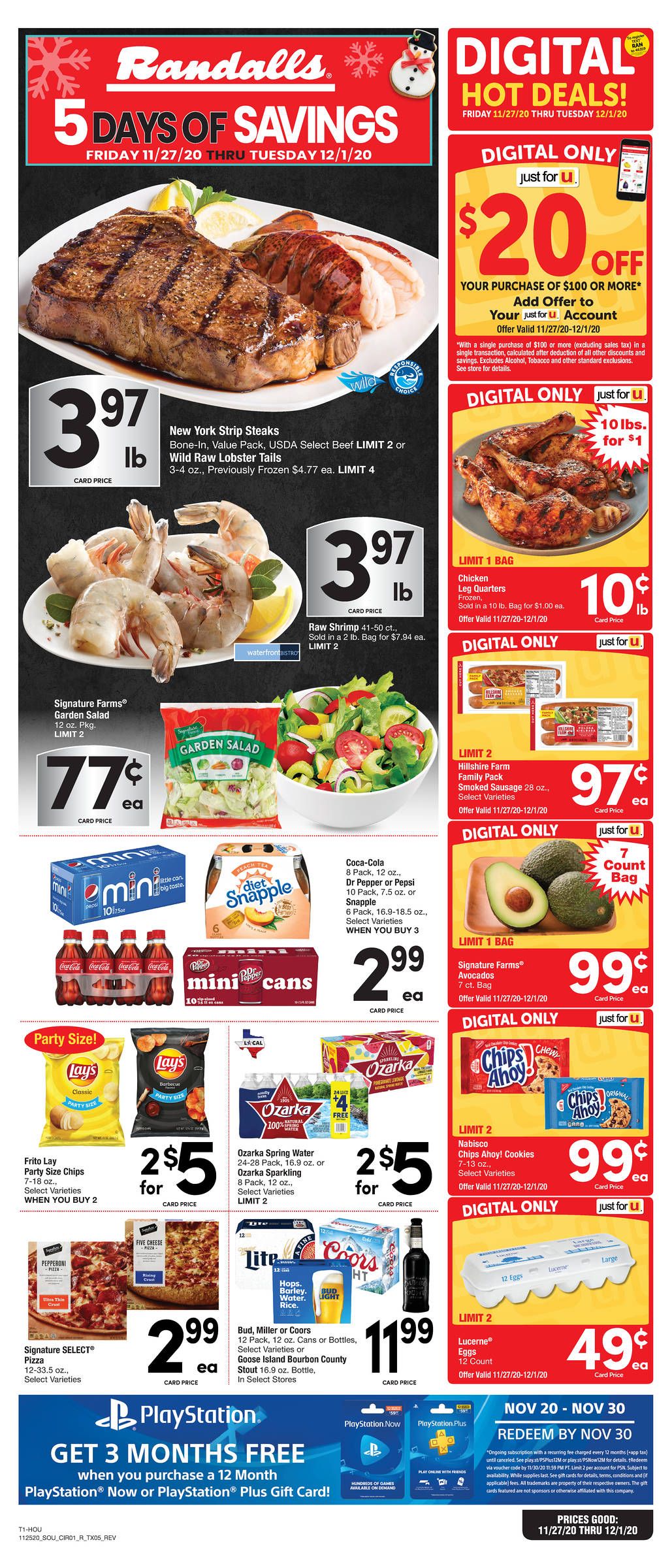 Randalls 5 Day Sale Ad Flyer November 27 to December 1, 2020