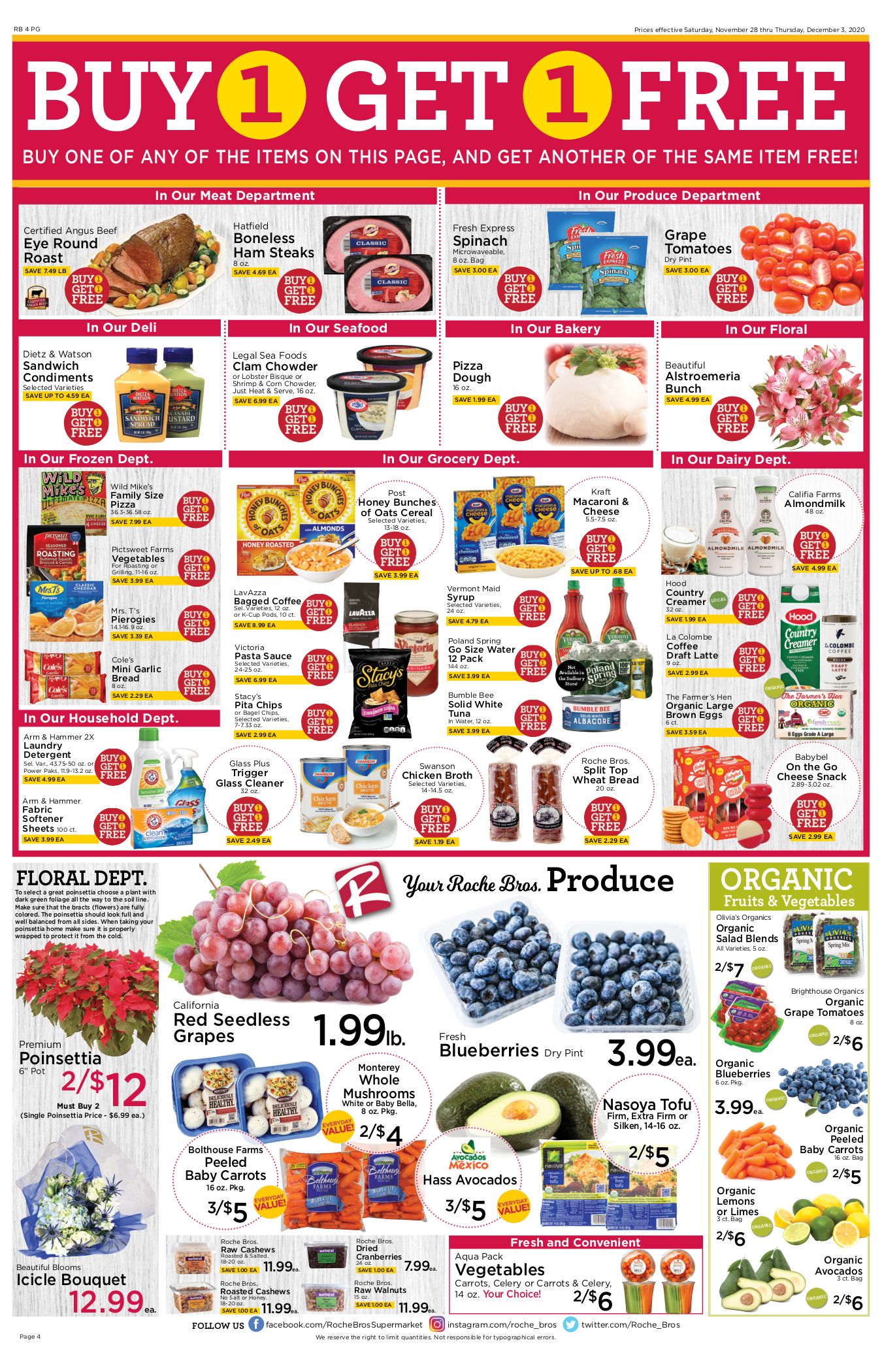 Roche Bros. Supermarkets Weekly Ad Flyer November 27 to December 3, 2020