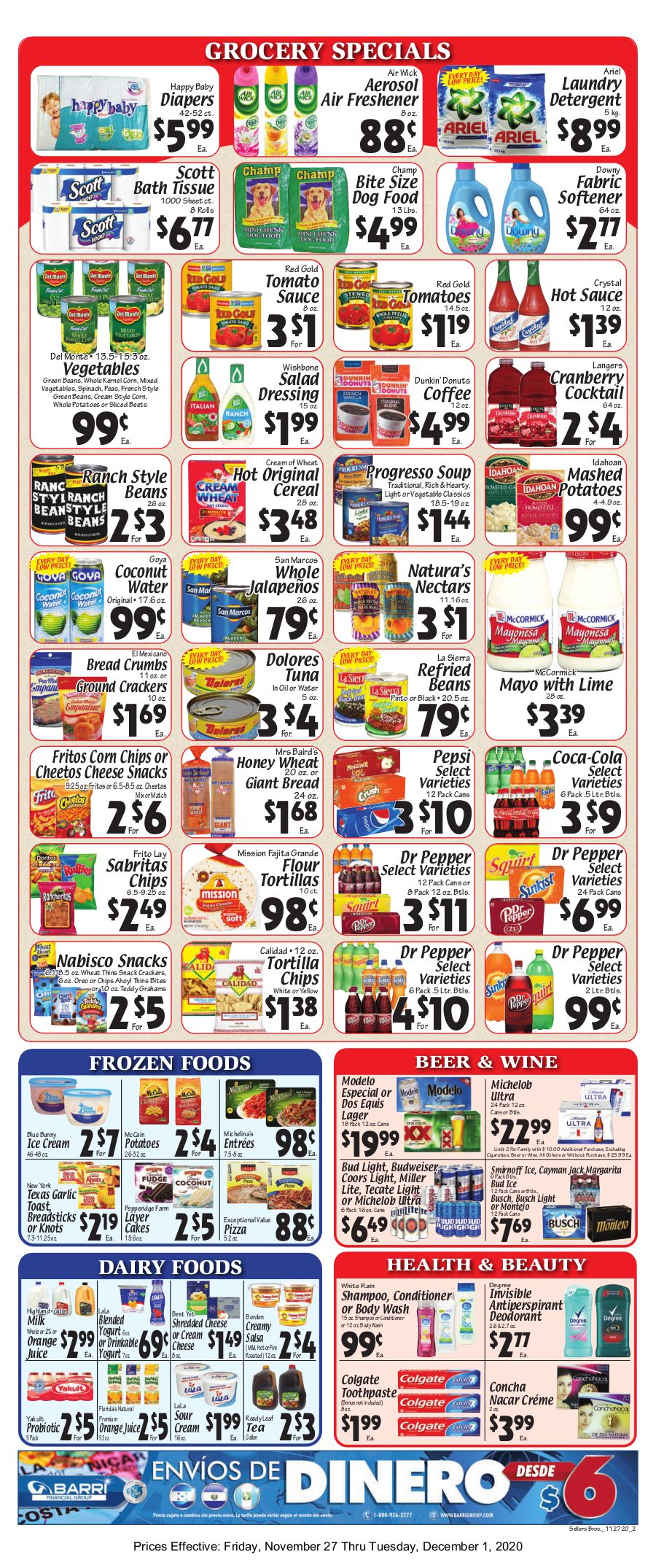 Sellers Bros 5 Day Sale Ad Flyer November 27 to December 1, 2020