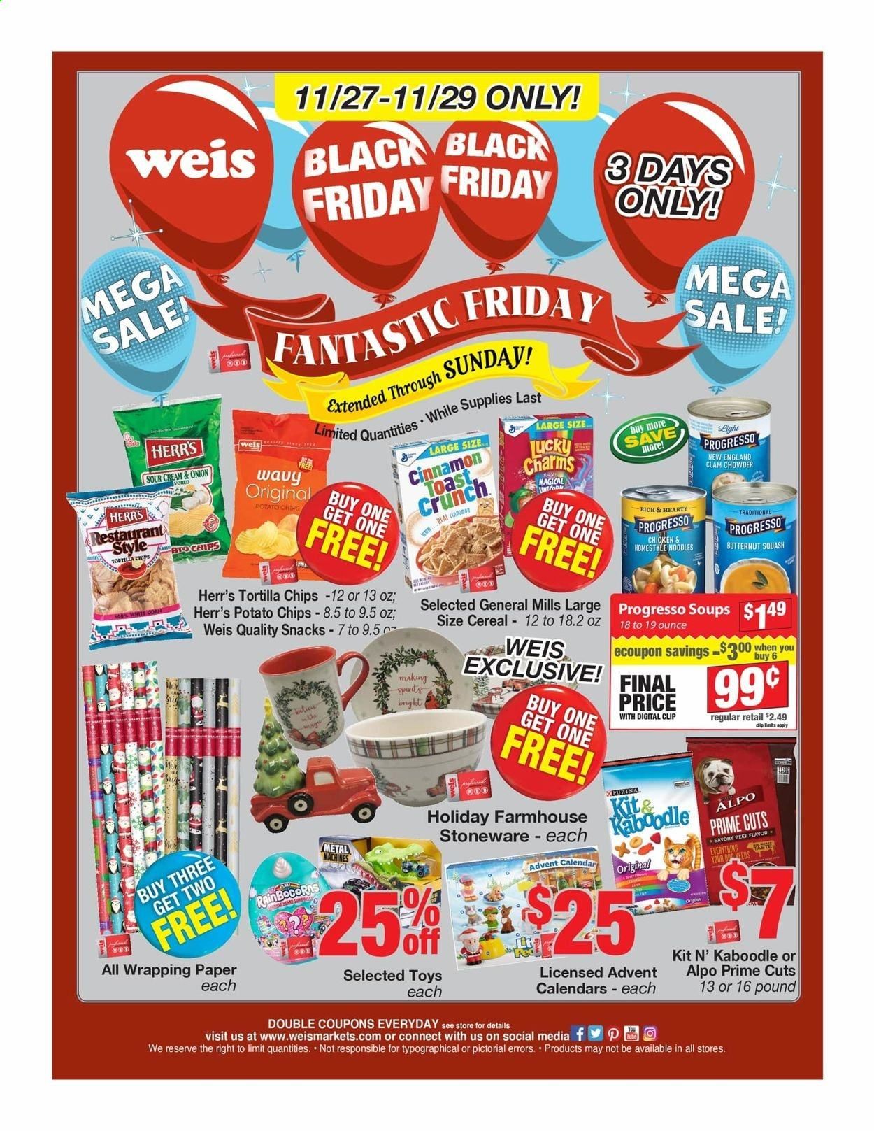 Weis Weekly Ad Flyer November 27 to November 29