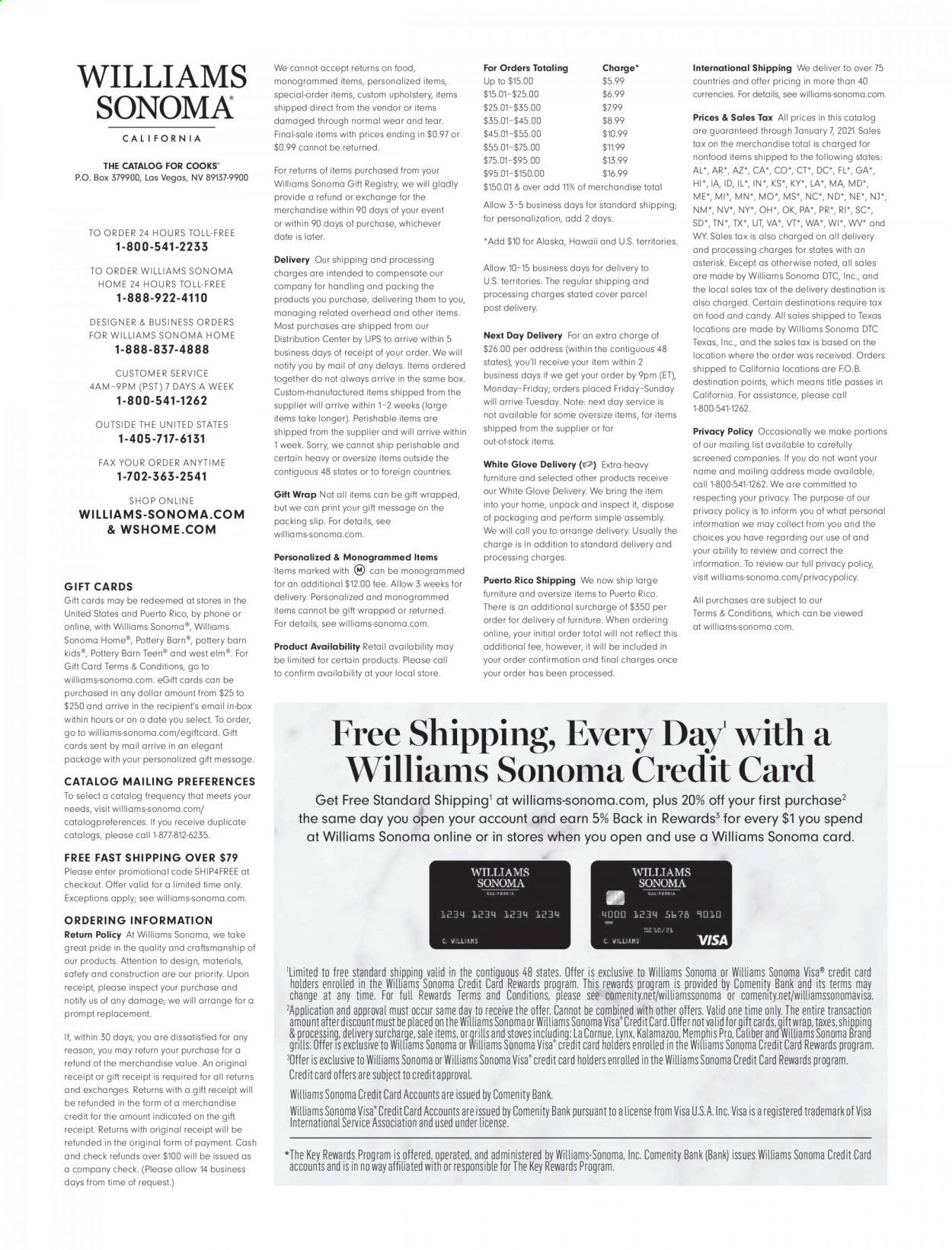 Williams-Sonoma Weekly Ad Flyer December 1 to December 31