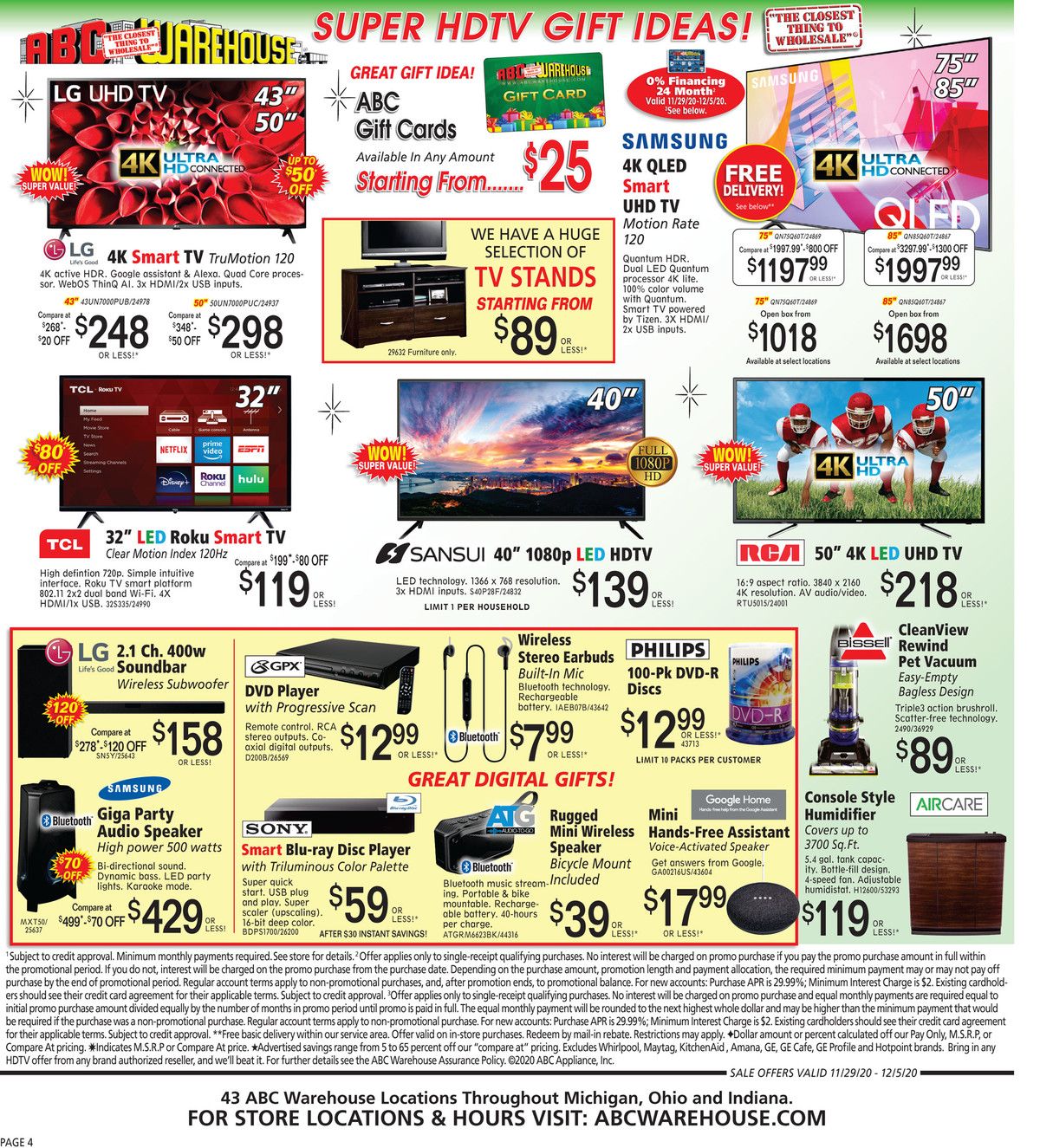 ABC Warehouse Weekly Ad Flyer November 29 to December 5, 2020