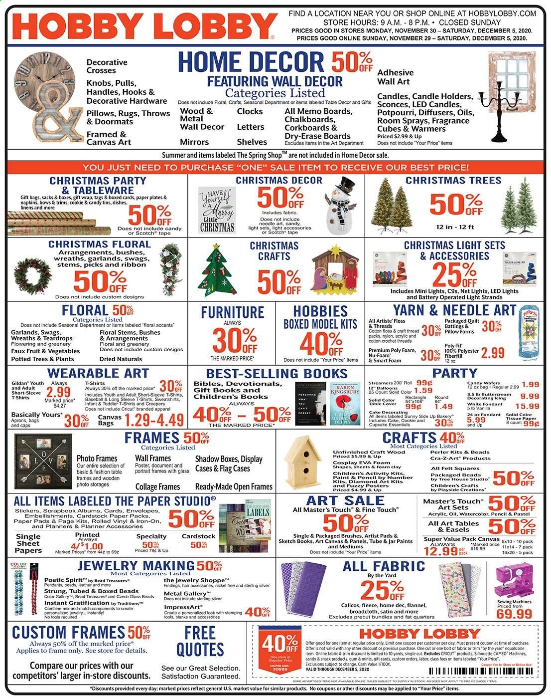 Hobby Lobby Weekly Ad Flyer November 29 to December 5