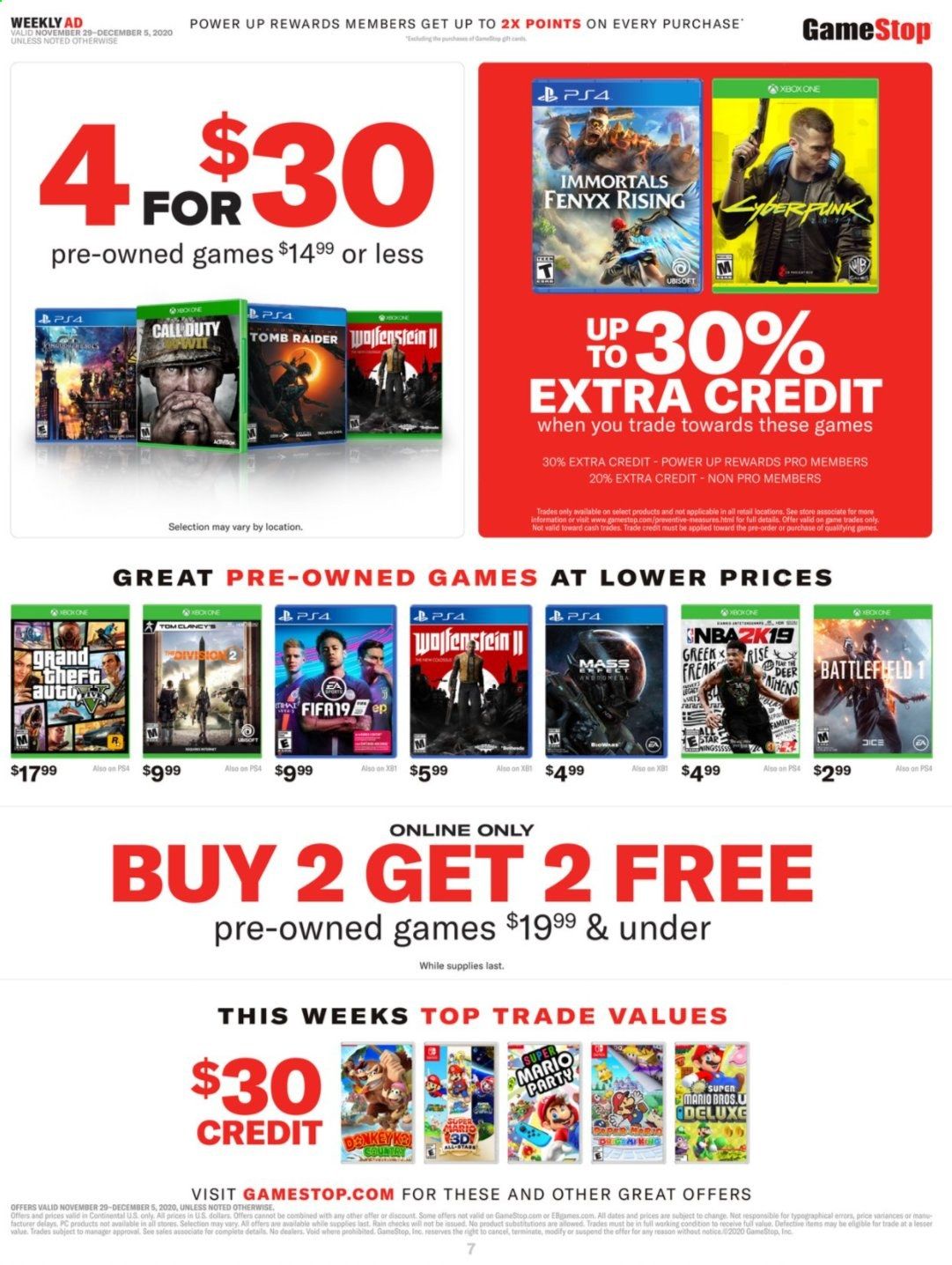 GameStop Weekly Ad Flyer November 29 to December 5