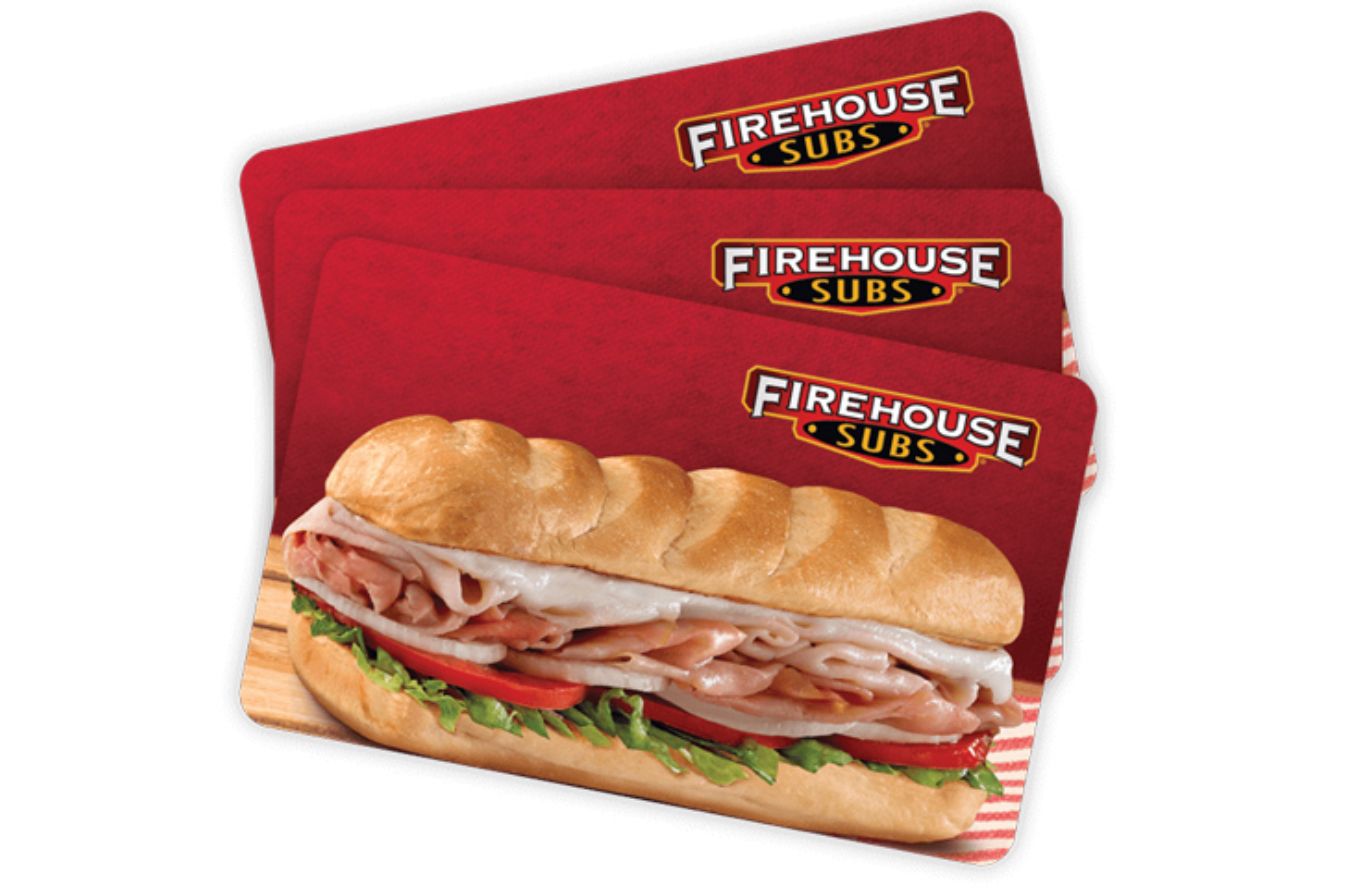 Get a Free Medium Sub When You Purchase a $15+ Gift Card at Firehouse Subs In-Store or Online Get a Free Medium Sub When You Purchase a $15+ Gift Card at Firehouse Subs In-Store or Online