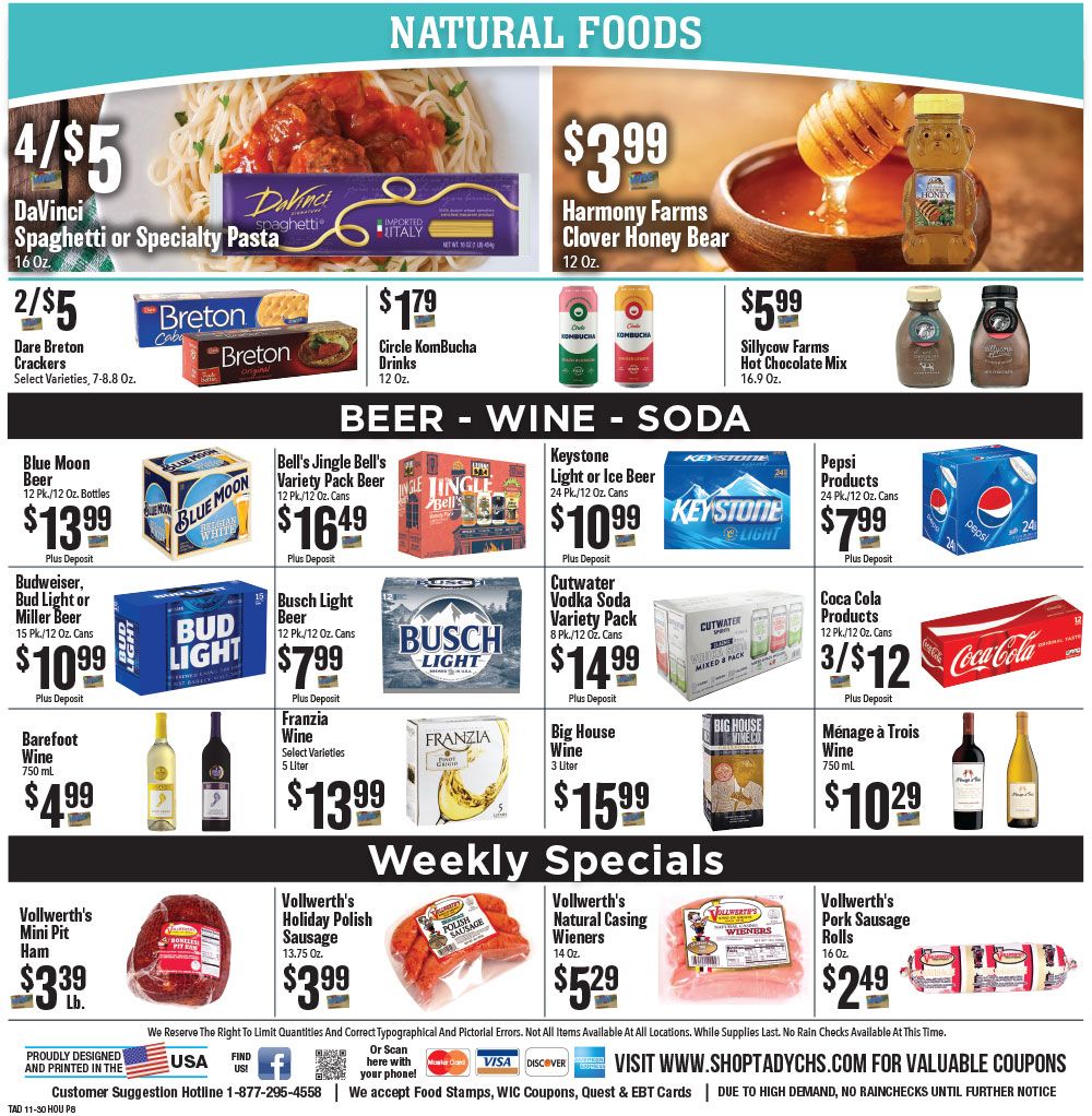 Tadych's Weekly Ad Flyer November 30 to December 6, 2020