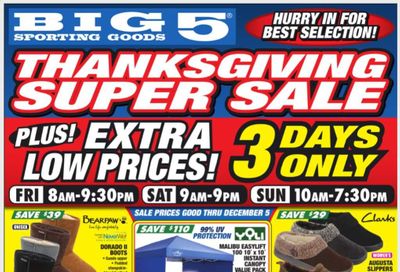 Big 5 Weekly Ad Flyer November 24 to December 5