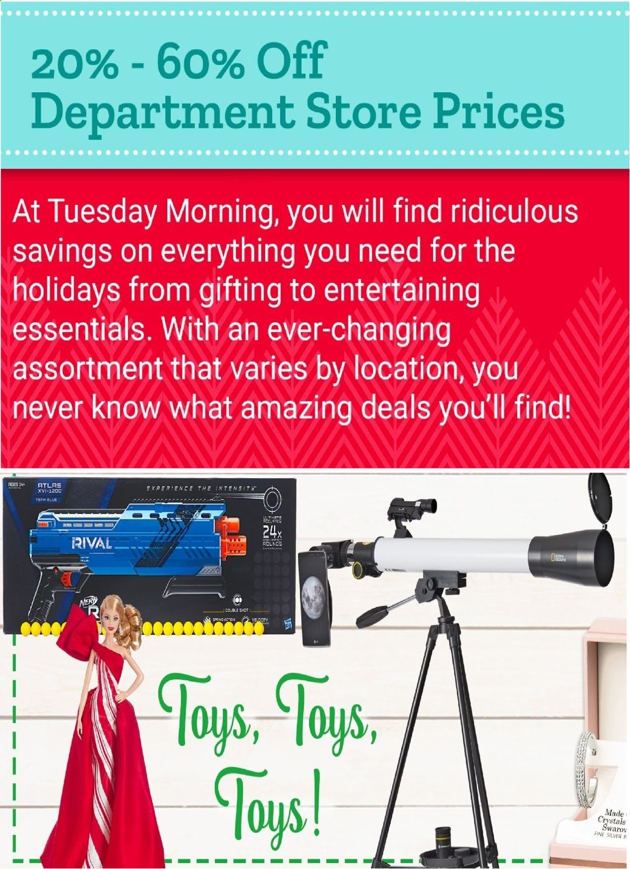 Tuesday Morning Weekly Ad Flyer November 26 to December 9