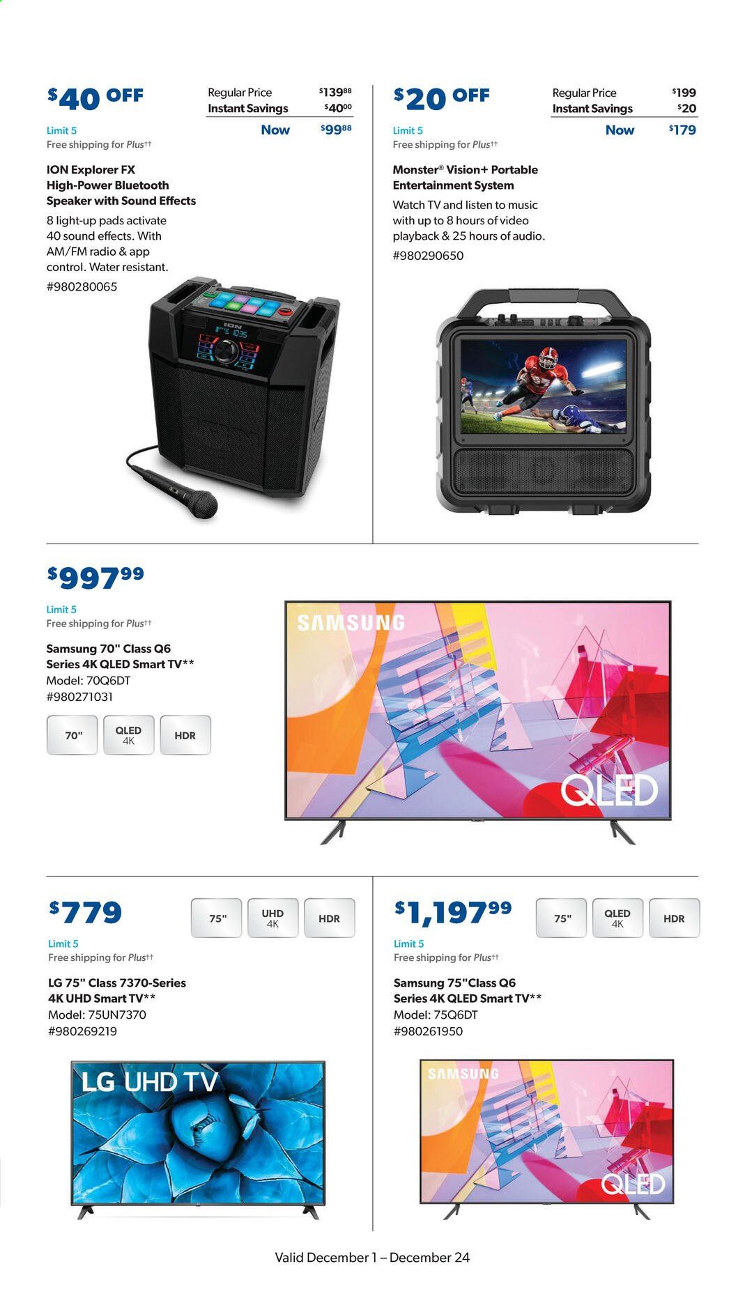 Sam's Club Weekly Ad Flyer December 1 to December 24