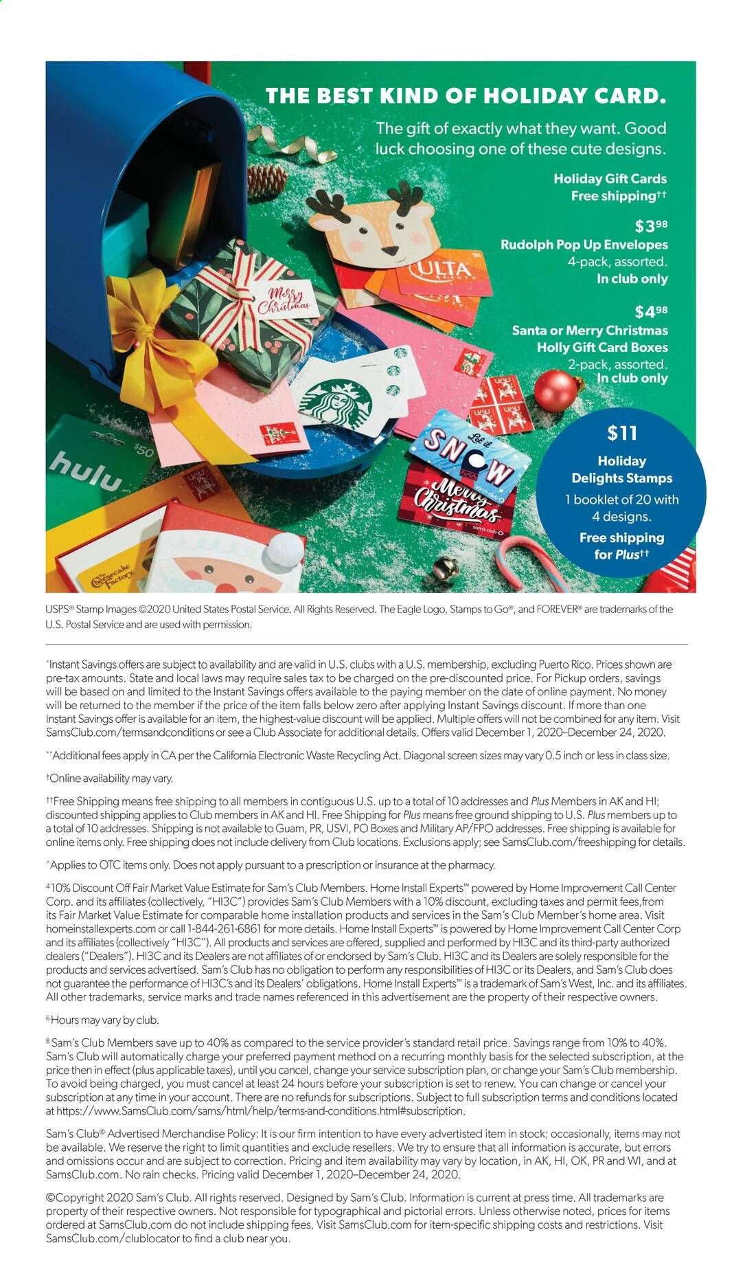 Sam's Club Weekly Ad Flyer December 1 to December 24